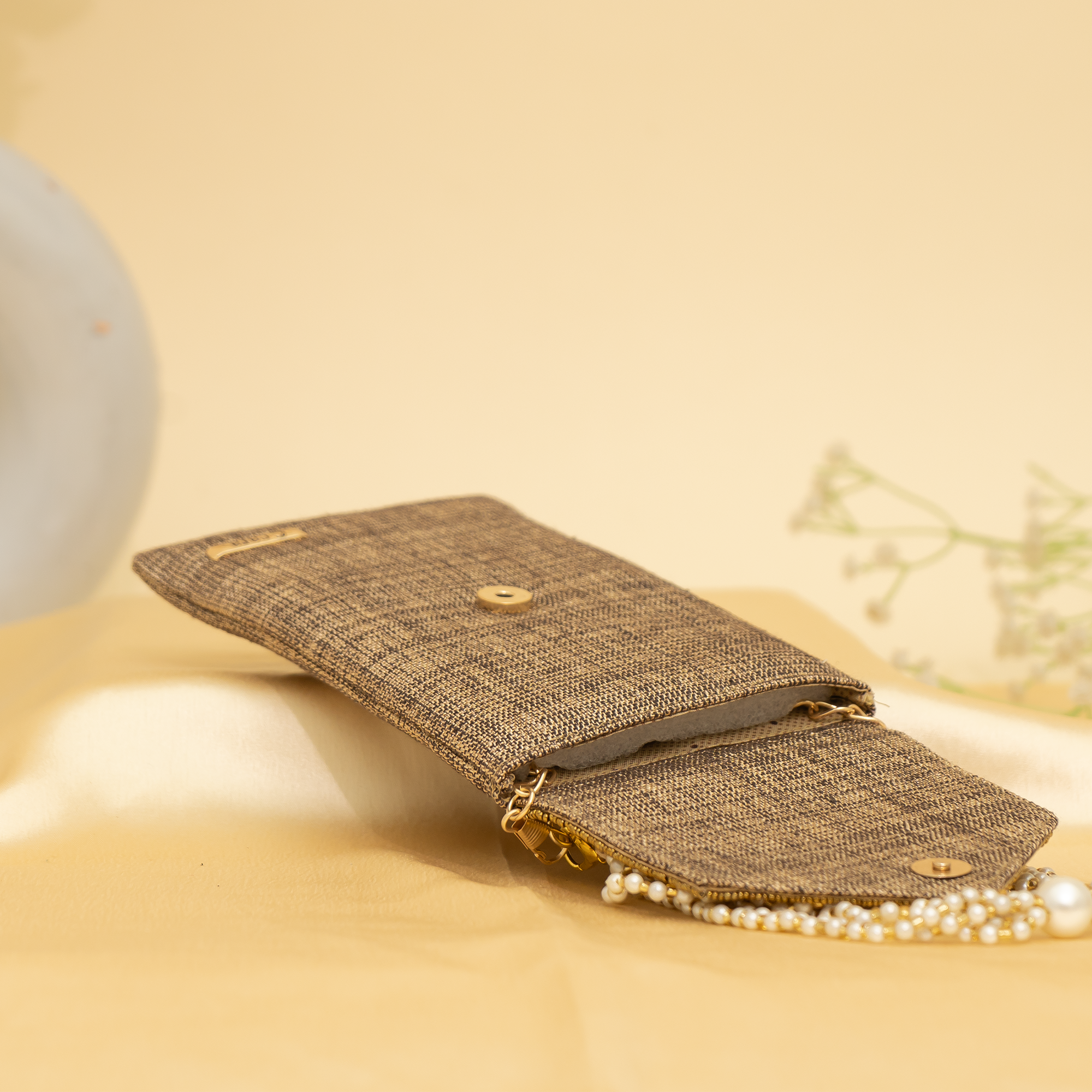 brown Lustrous Charm Designer Mobile sling | cara