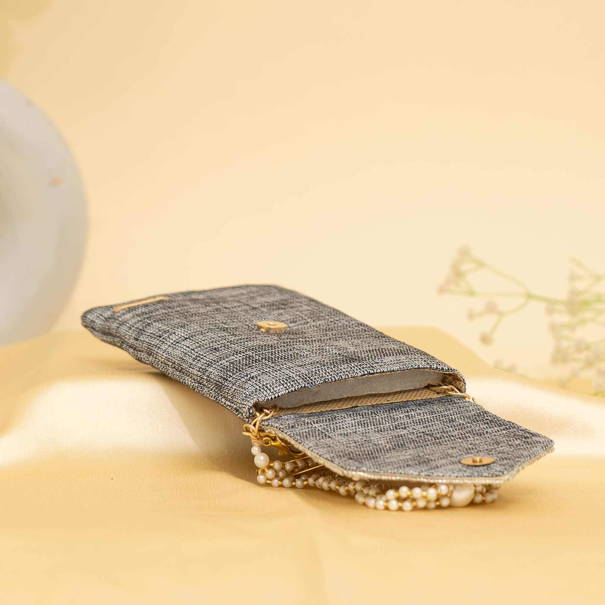 grey Lustrous Charm Designer Mobile sling | cara