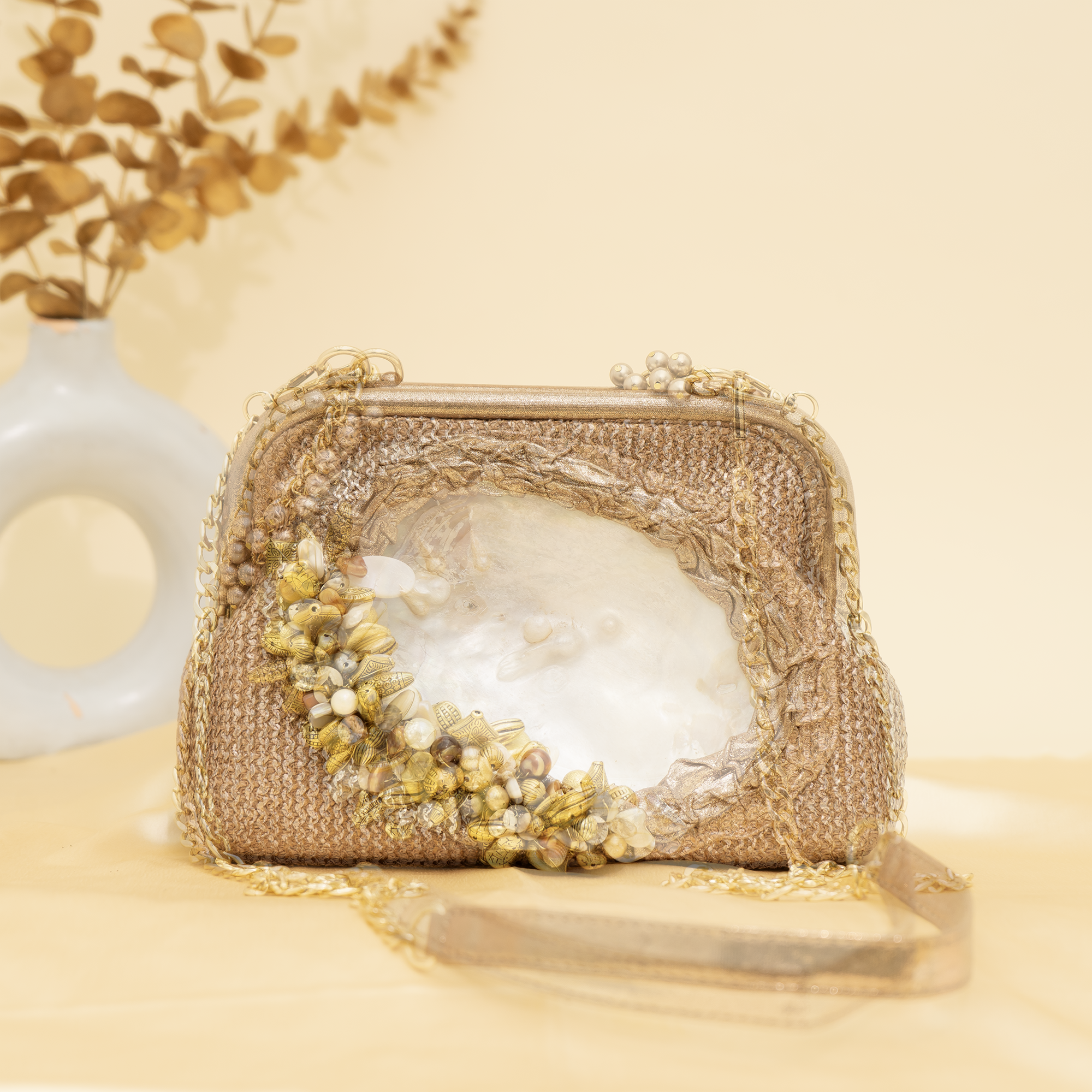 rose gold Empress Shell potli | cara