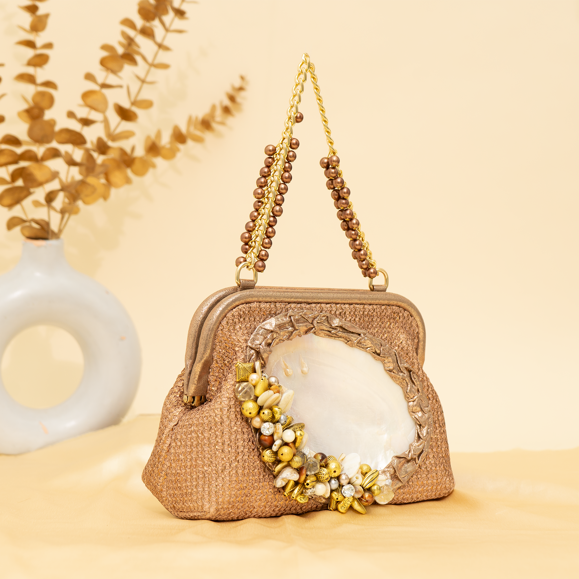 rose gold Empress Shell potli | cara