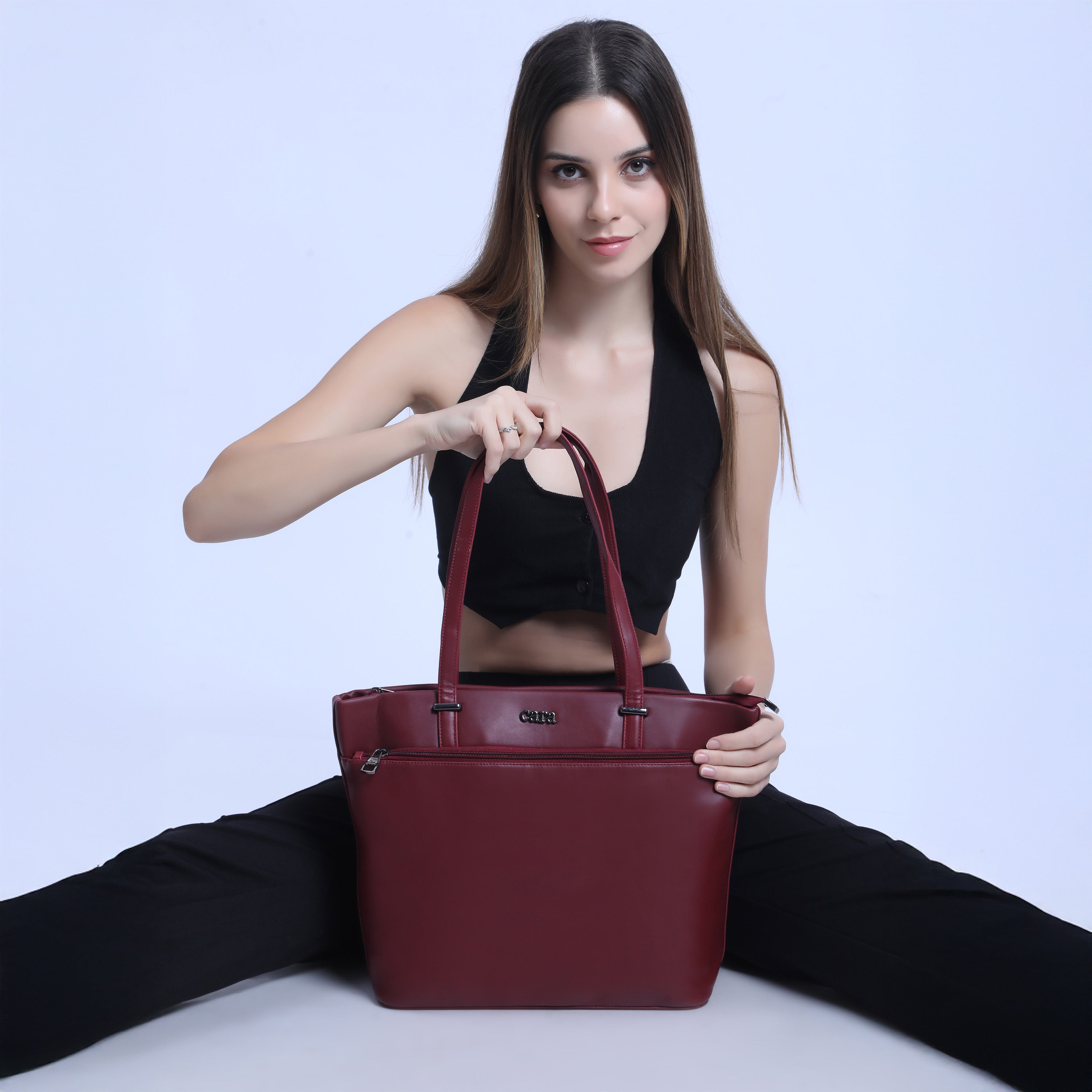 Maroon 9 to 5 Office Tote Bag | Cara
