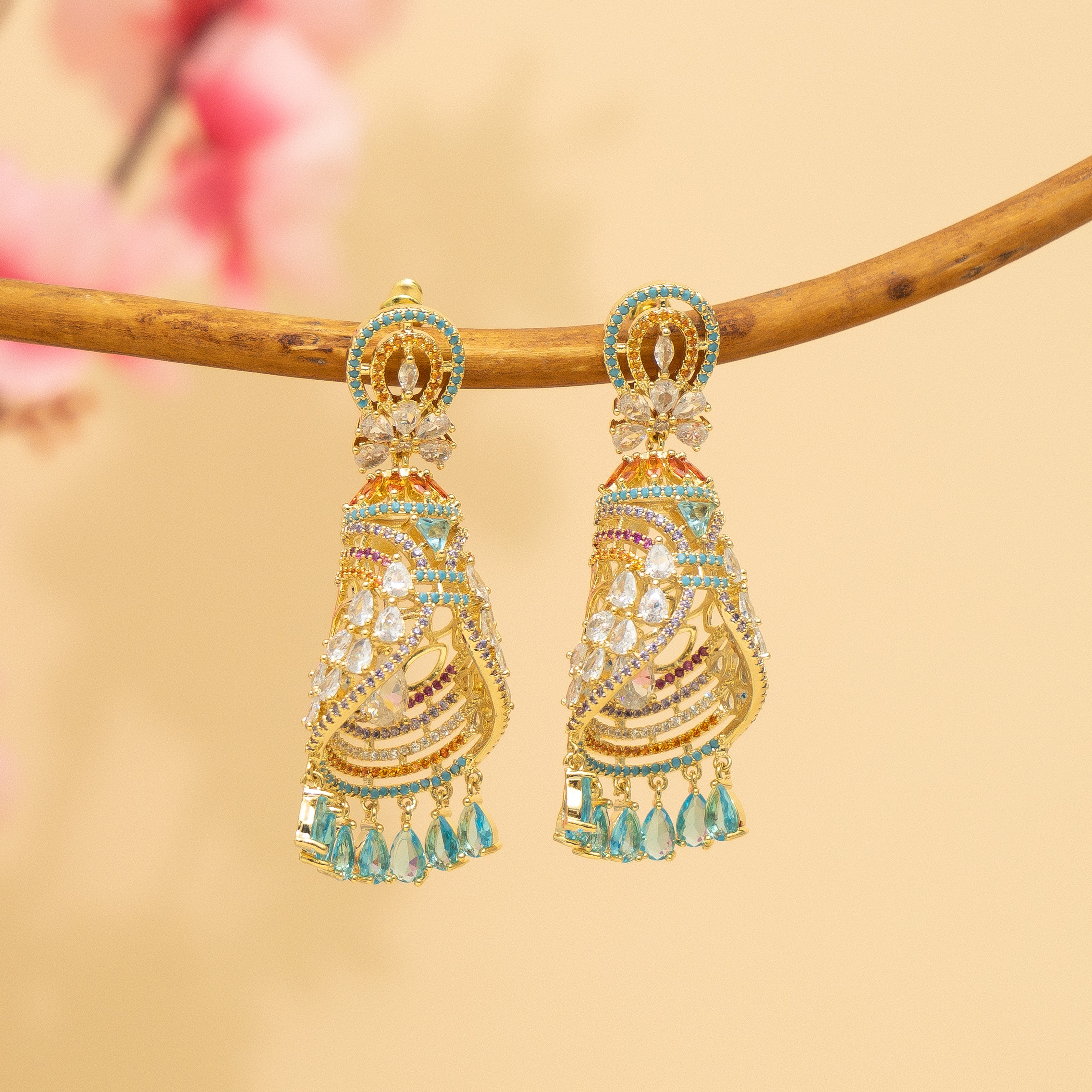 Blue Diamond Dew Earrings