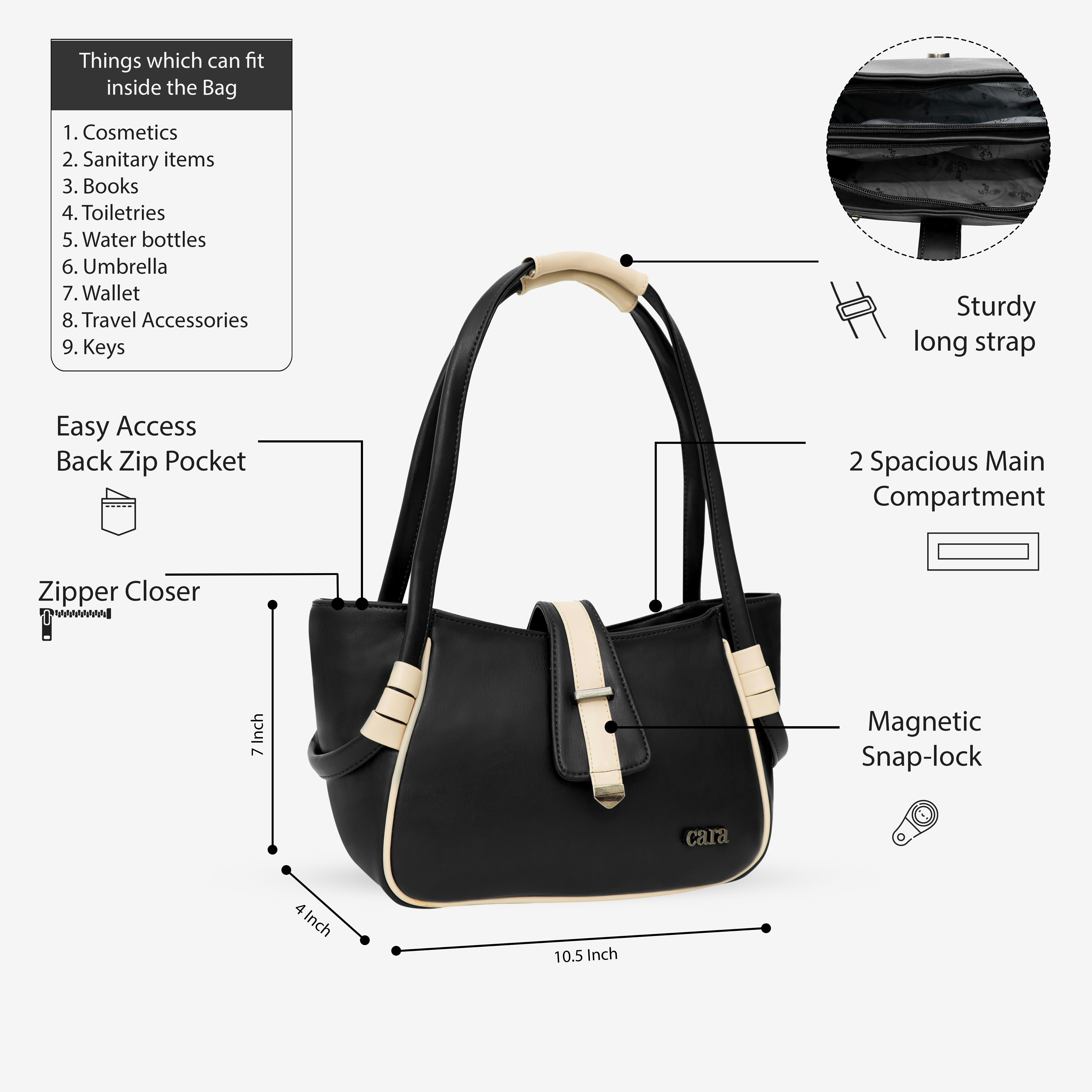 Black Boldly Dynamic haNDBAG | CARA