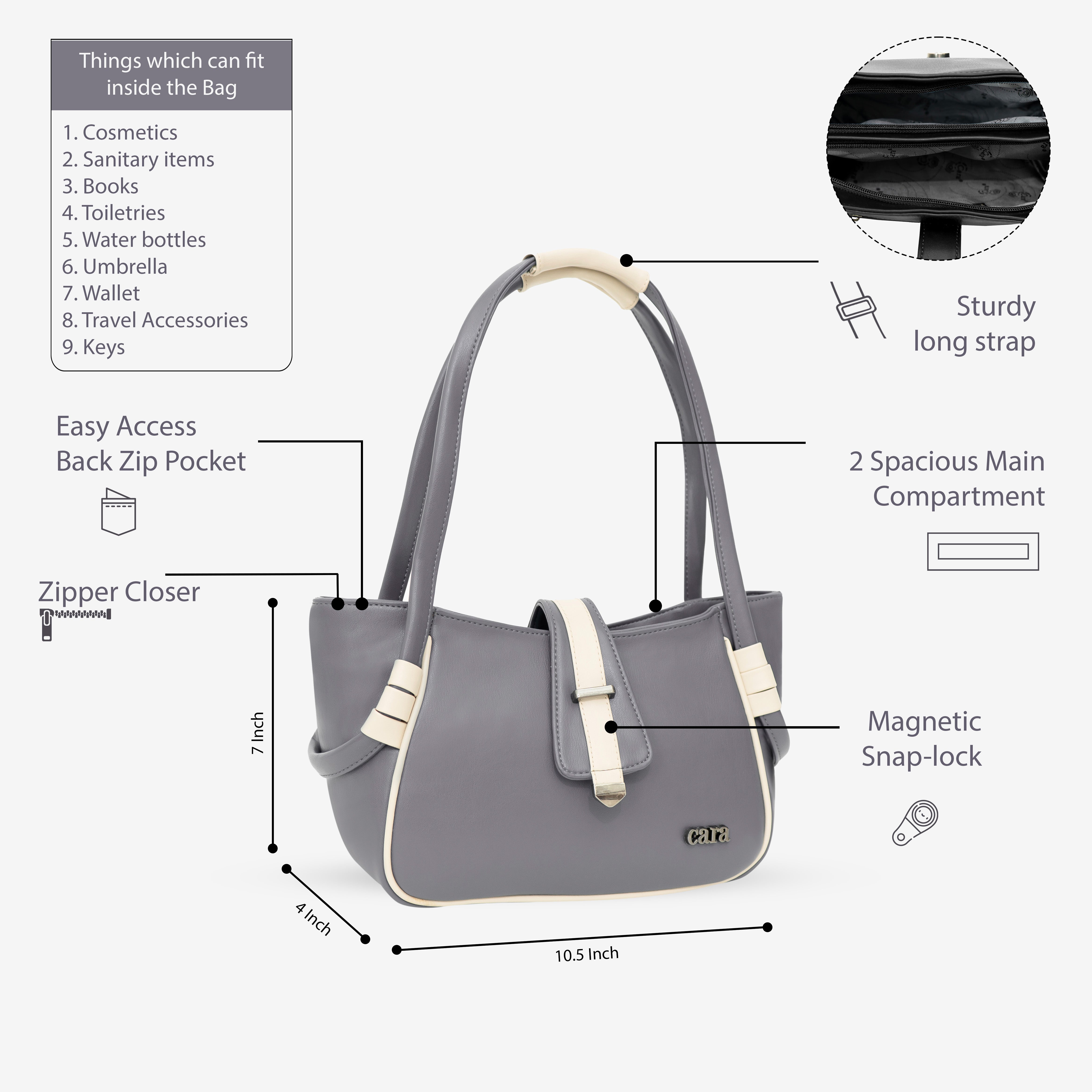 Grey Boldly Dynamic handbag | cara