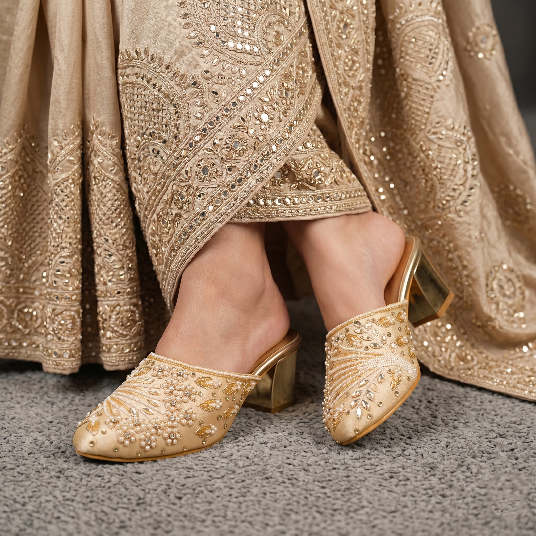 Beaded Ray Mules