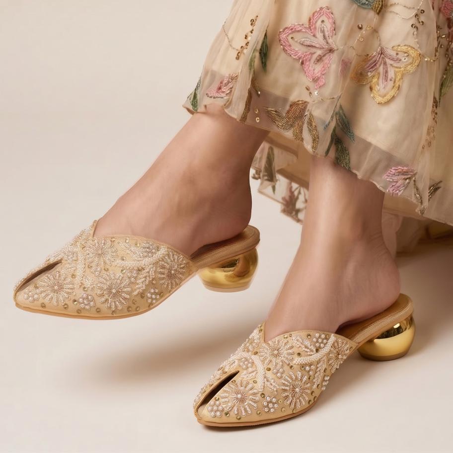 Royal Phool Pearl Mules