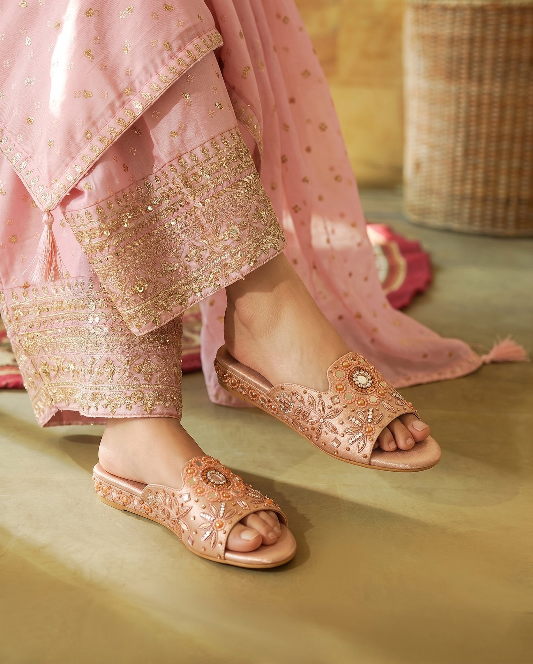 Shahi Zari Festive Flats