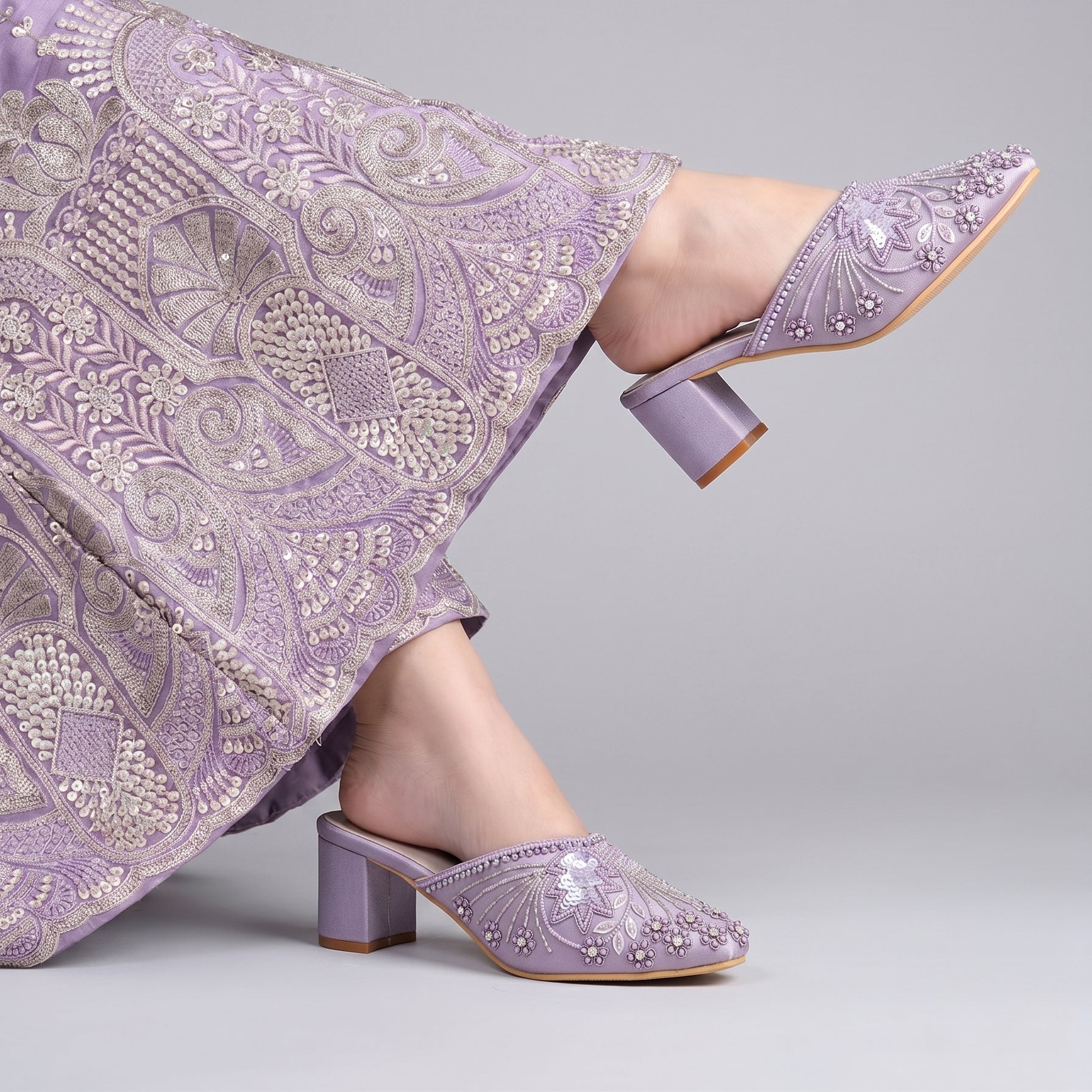 Festive Glide Beaded Heels