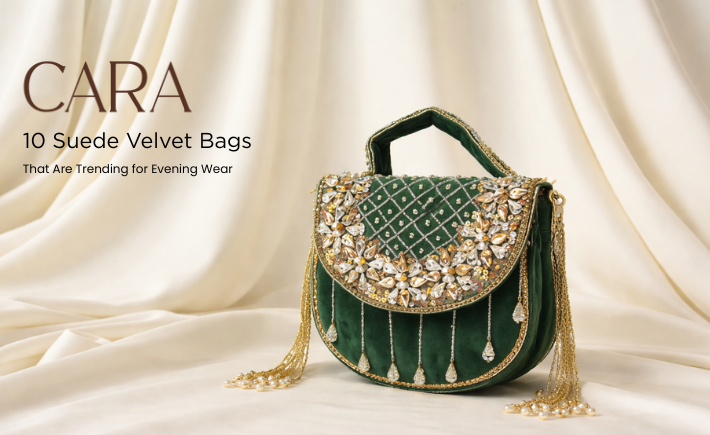 suede velvet green bag 