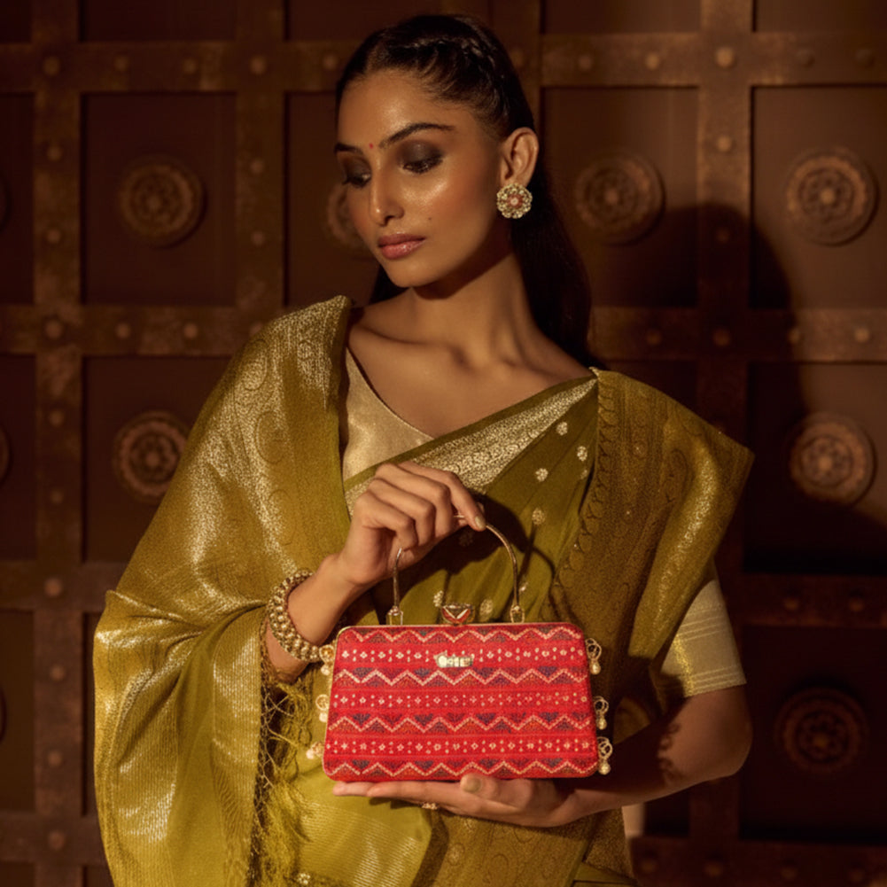 Scarlet Crown Clutch