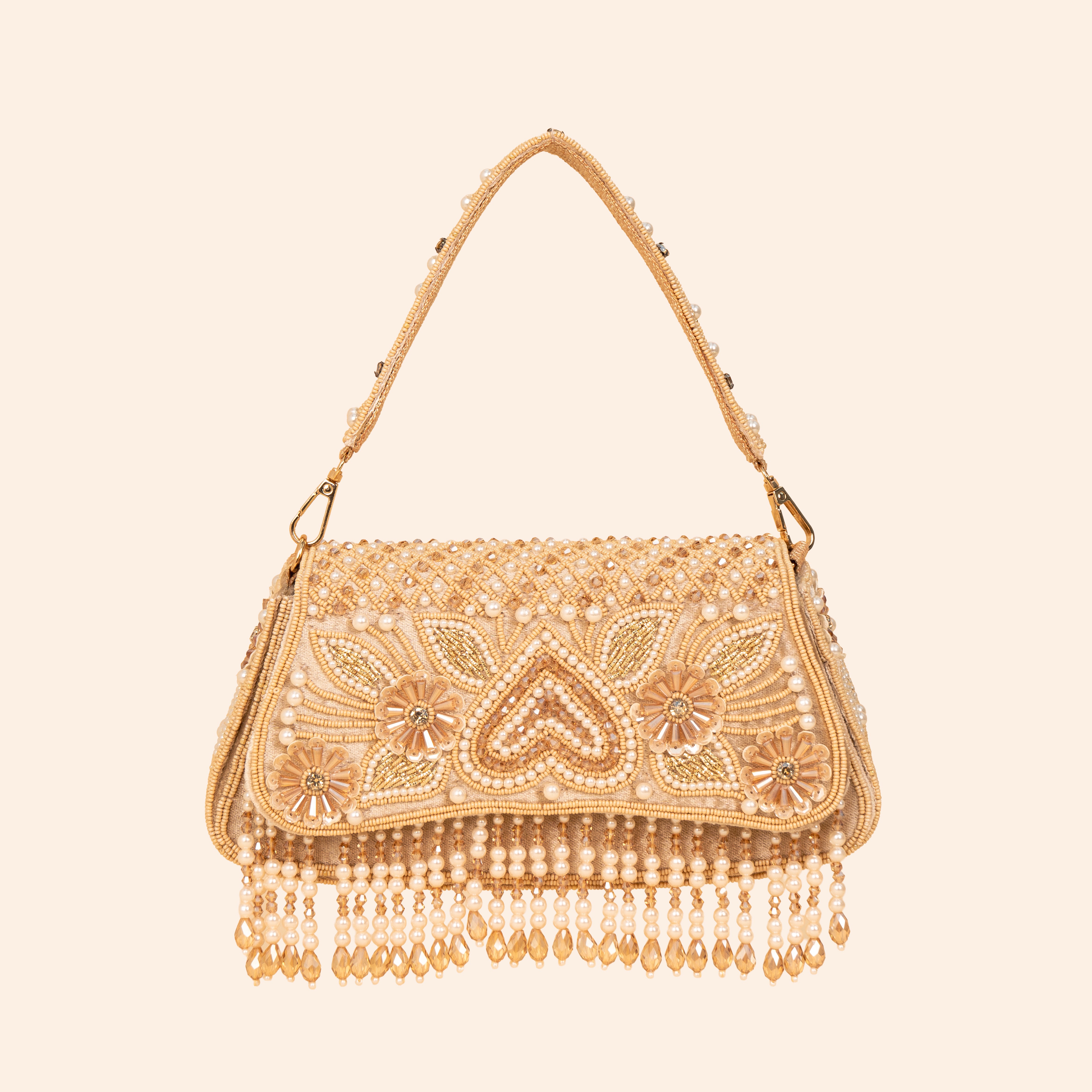 Intricate Beaded Party Shoulder Bag