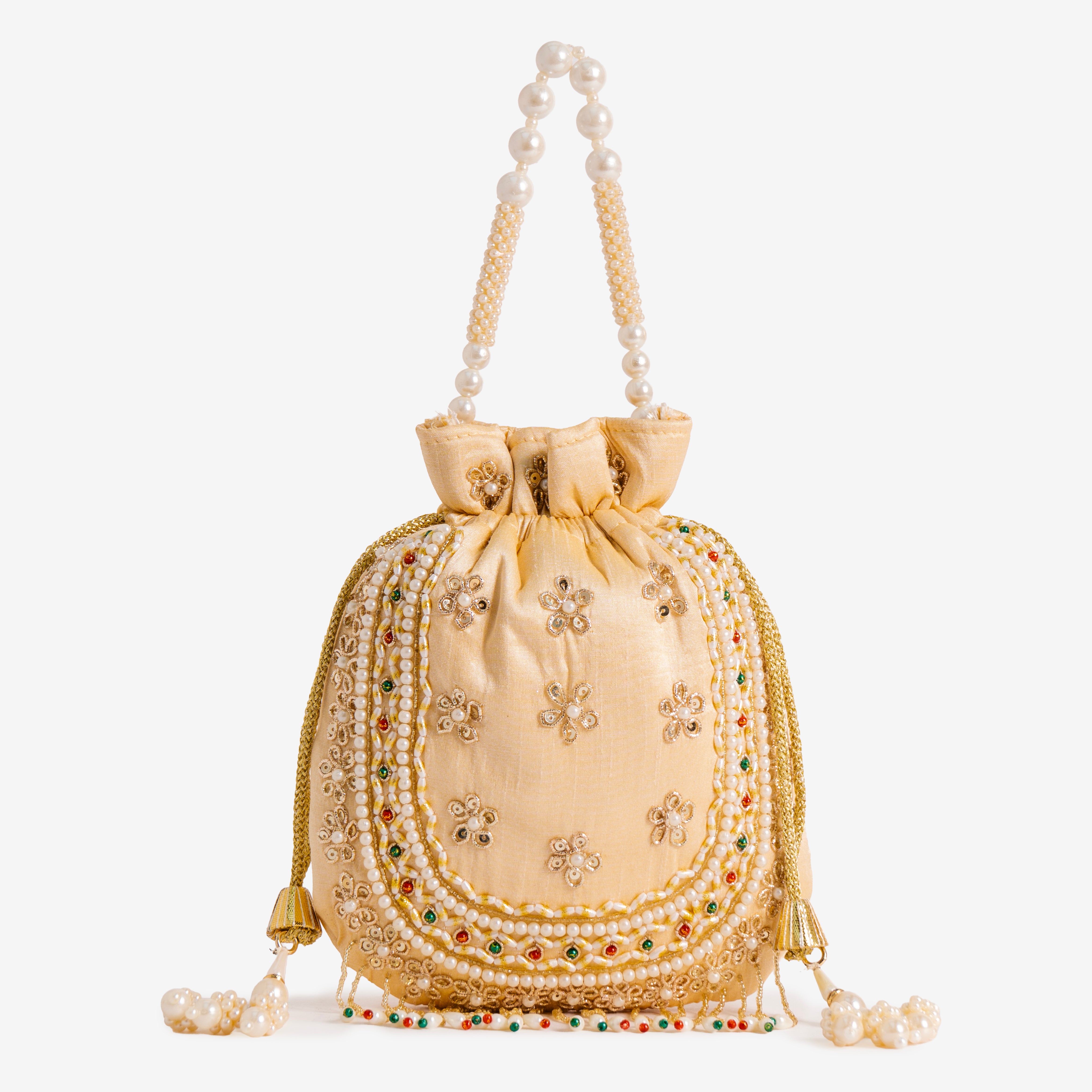 Blush Gold Braid Potli
