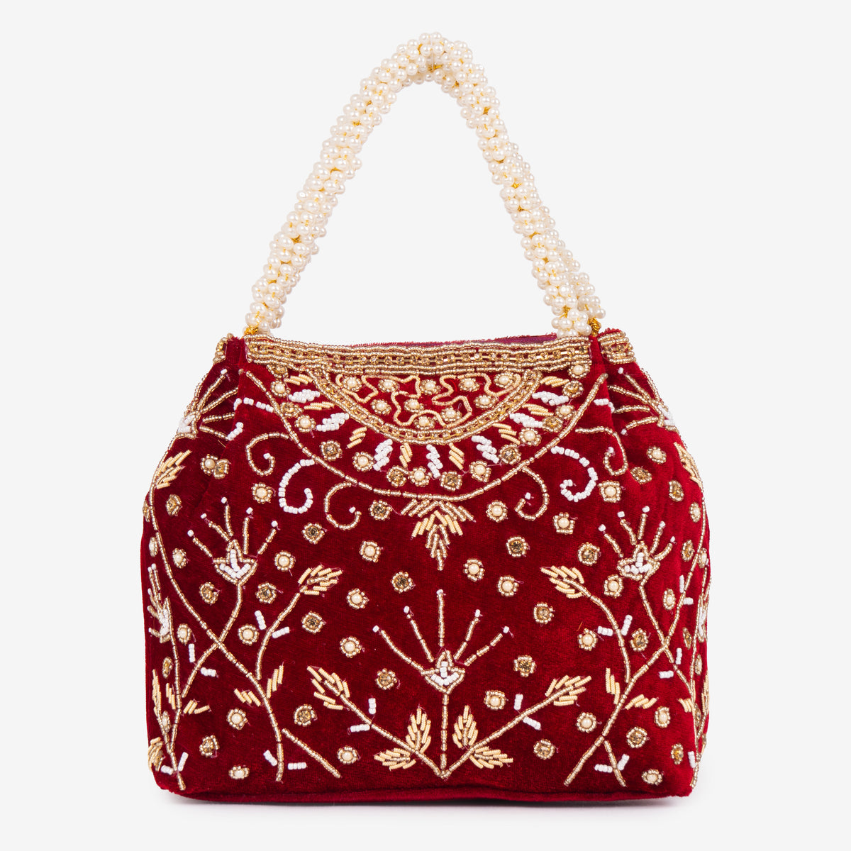 Bridal Pearlstone Velvet Potli