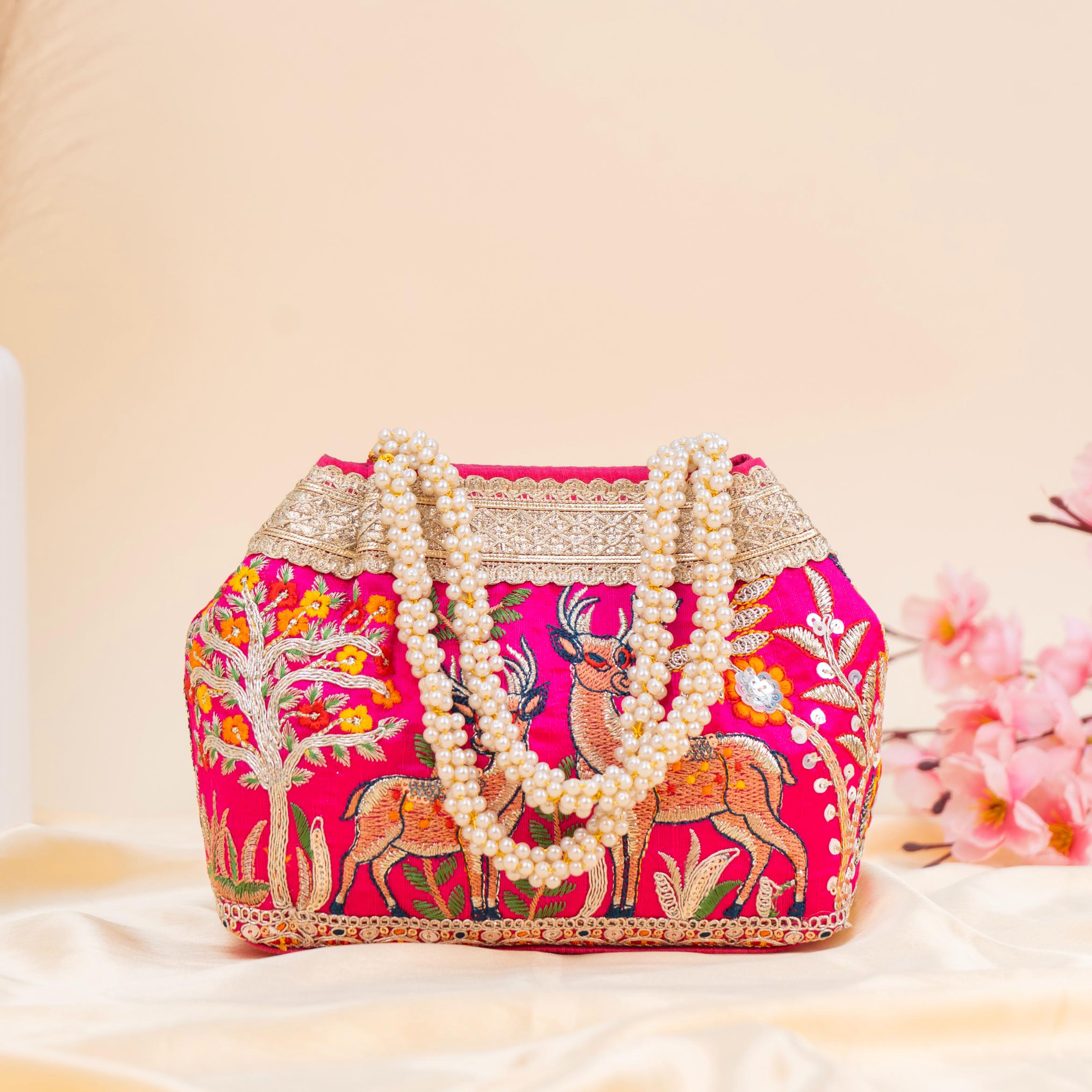 Celeste Thread & Sparkle Potli