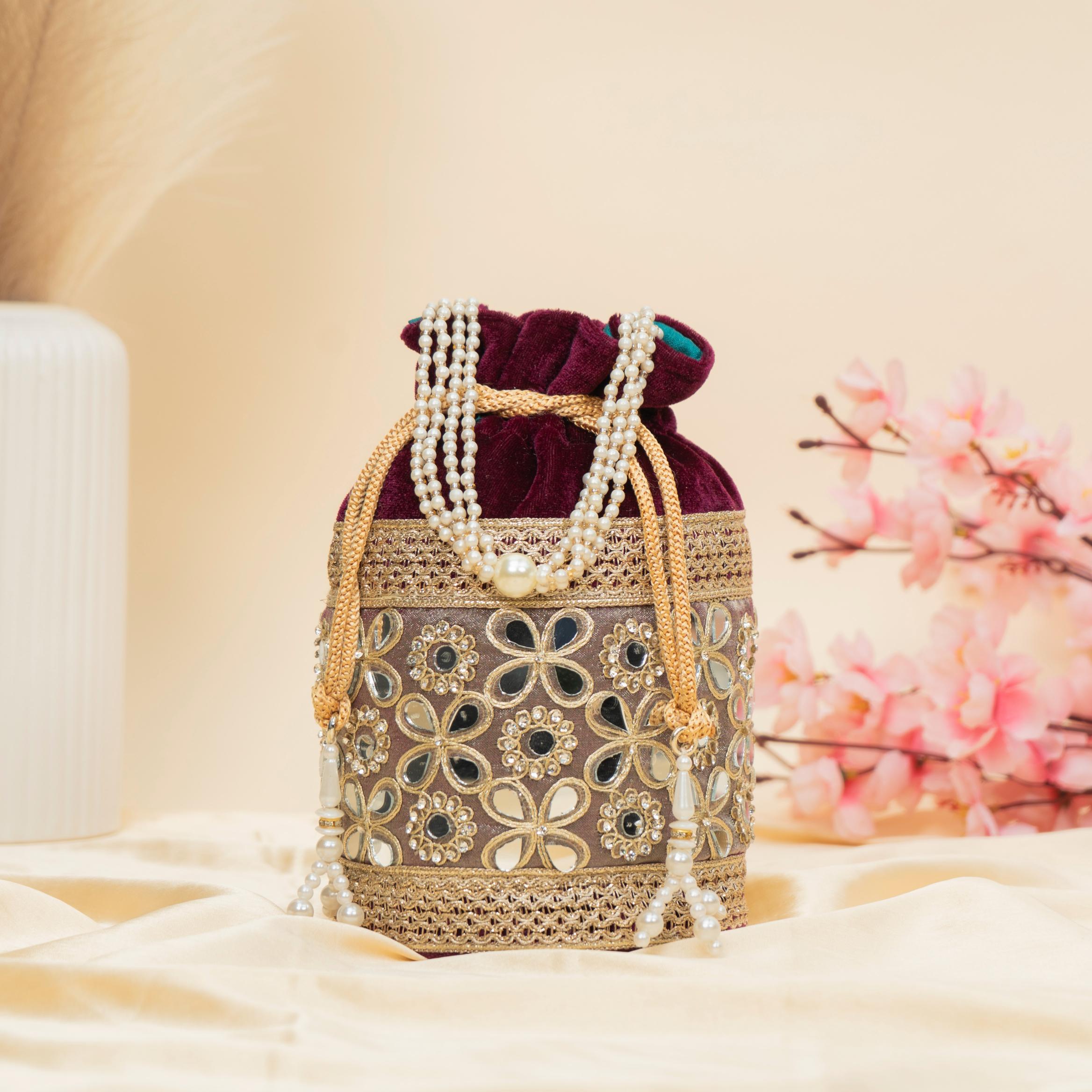 Grace Mirror Embellished Potli