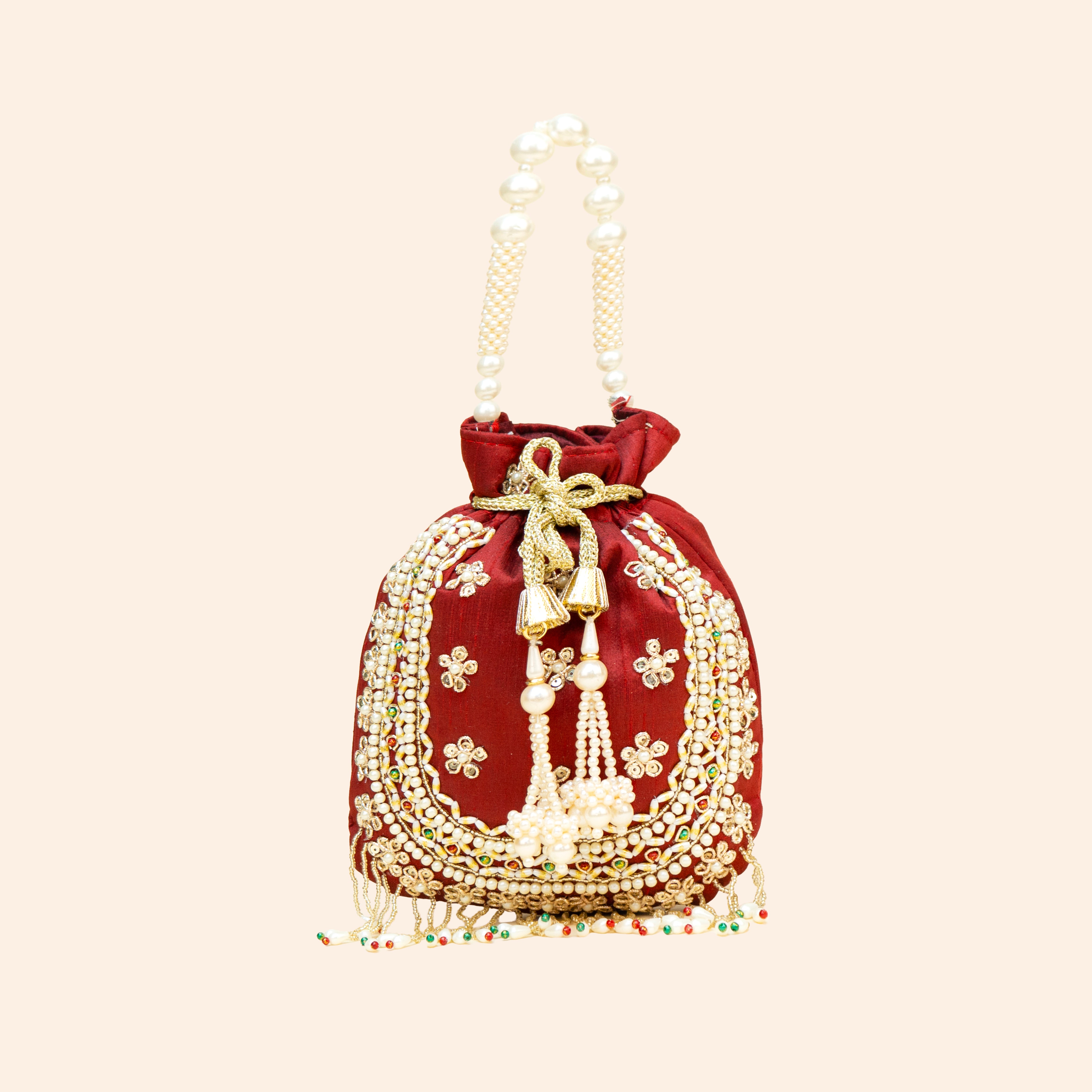 Blush Gold Braid Potli