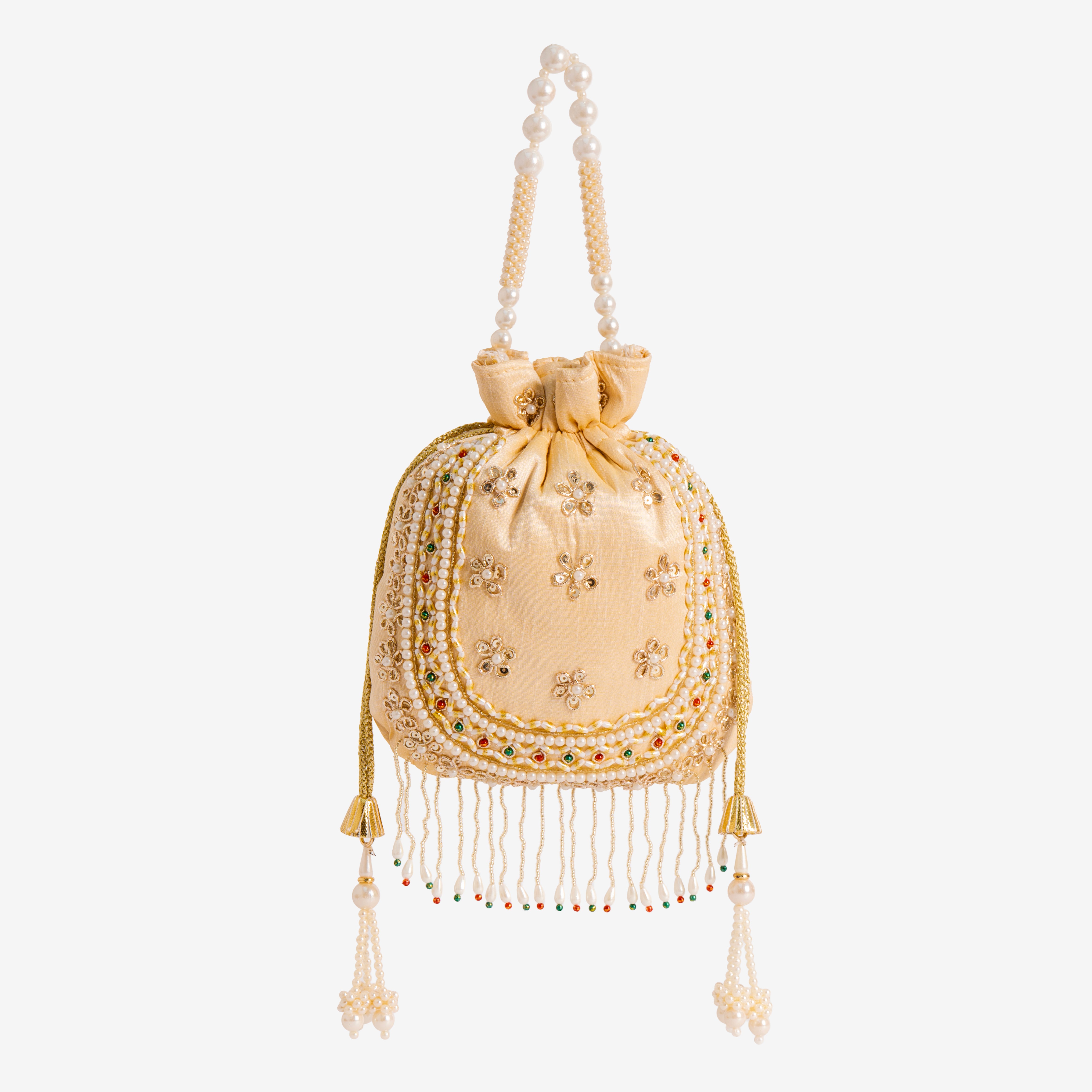 Blush Gold Braid Potli