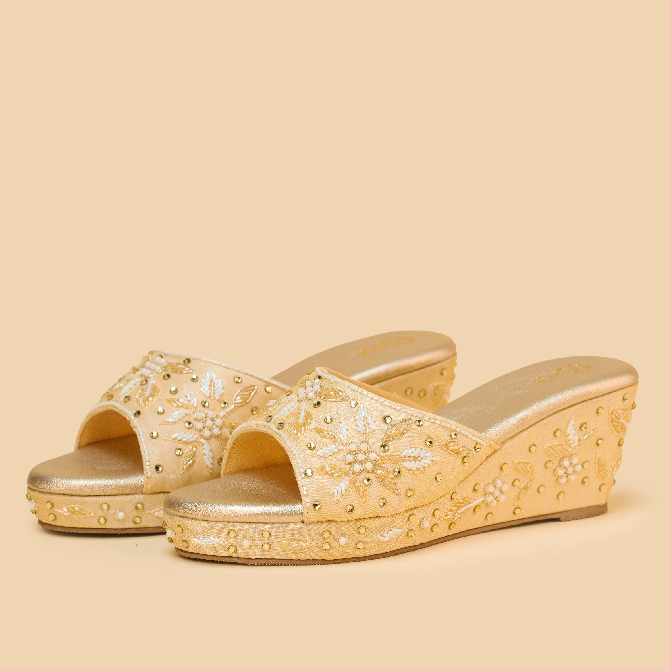Rhinestone Petal Wedges