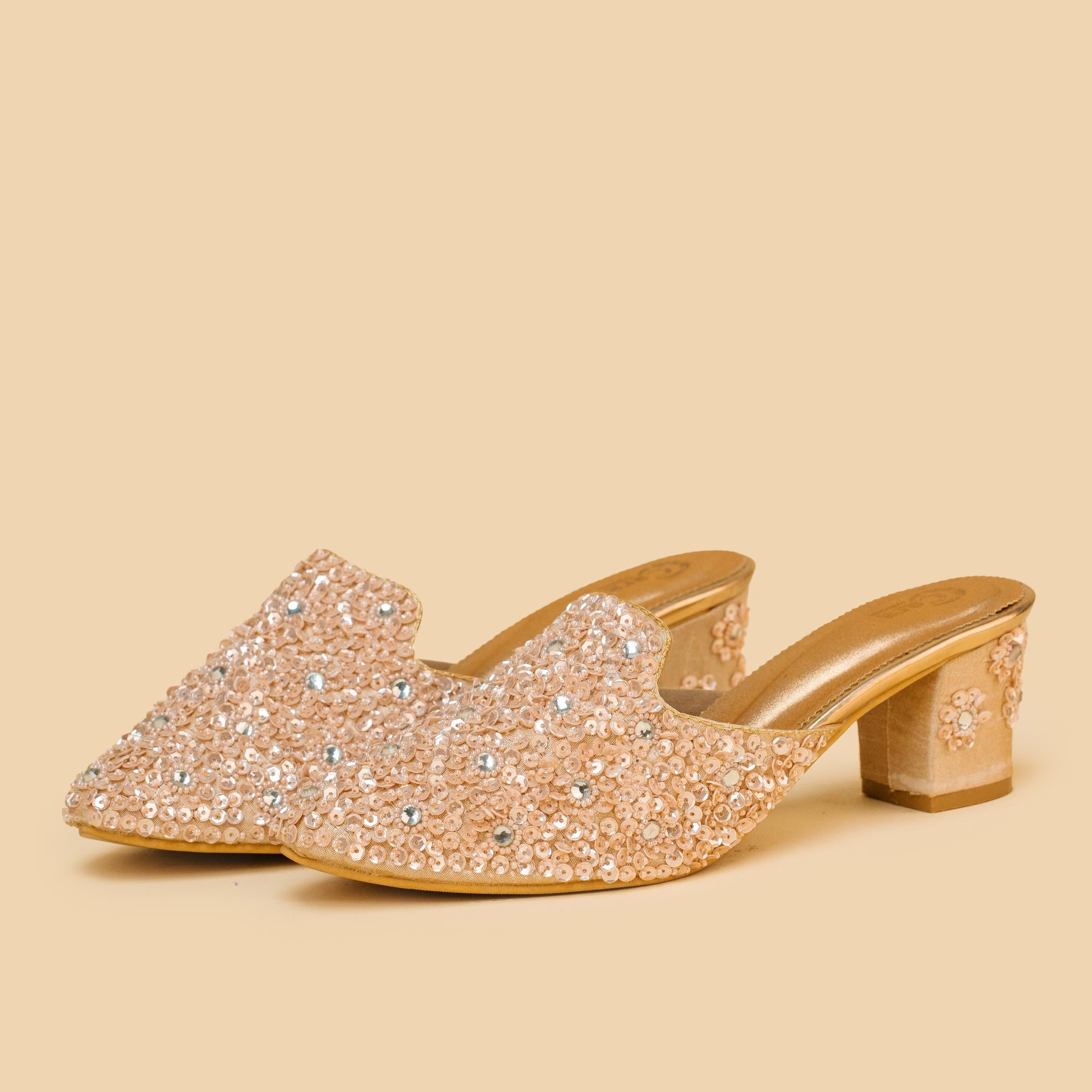 Sequin Princess Mules