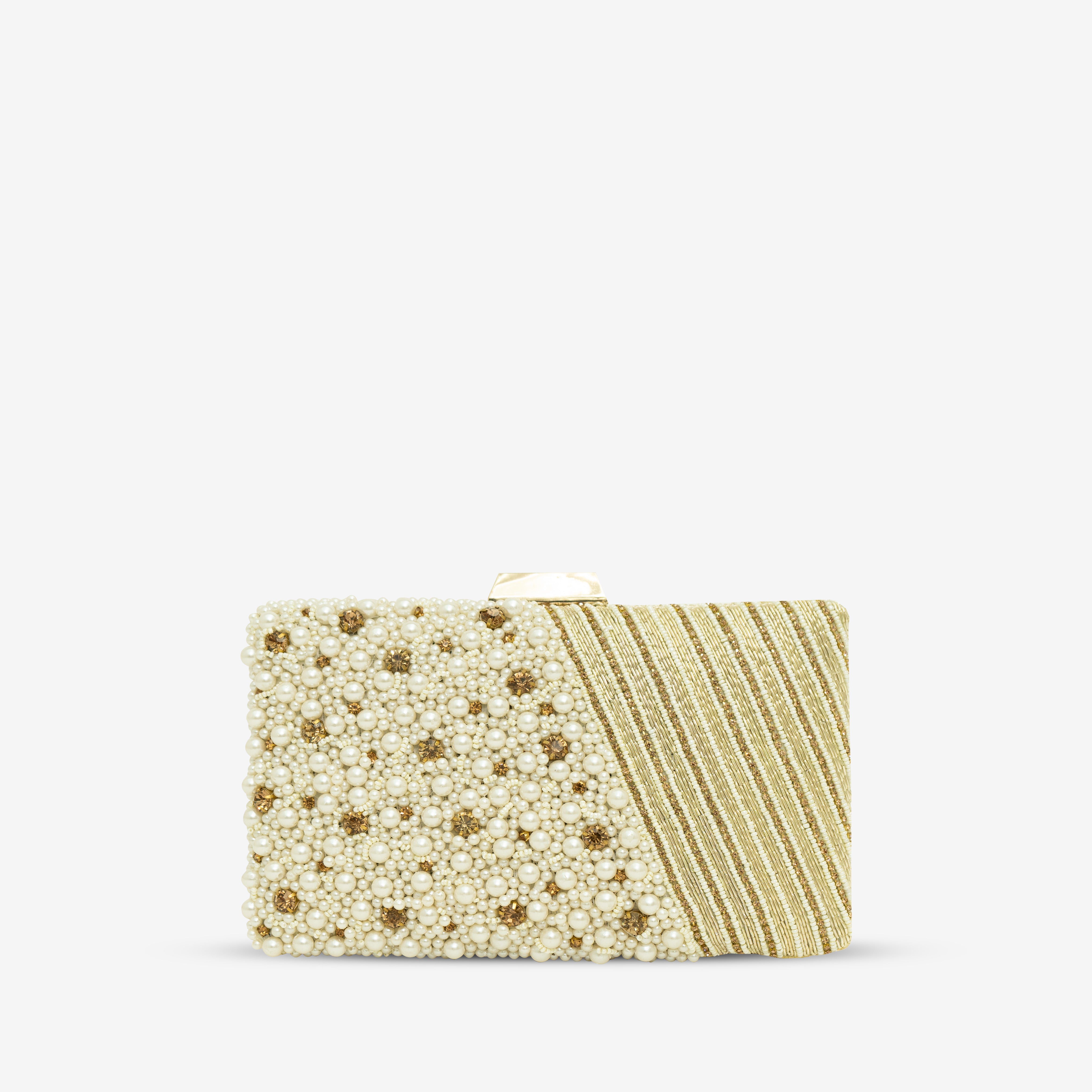 Pearls Luxe Embellished Clutch  I Cara