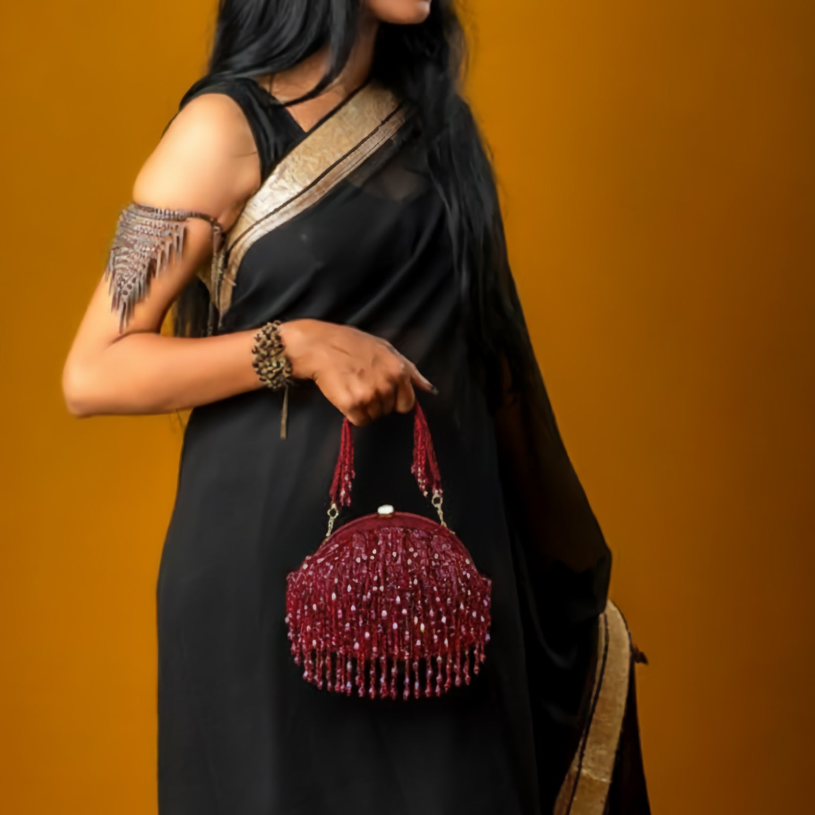 Opulent Pearl Satin Potli