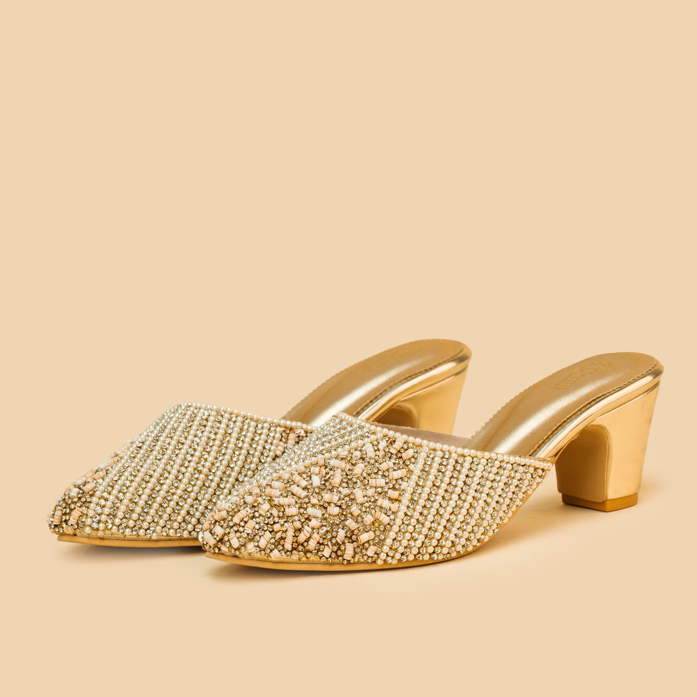 Beaded Haven Shimmer Mules