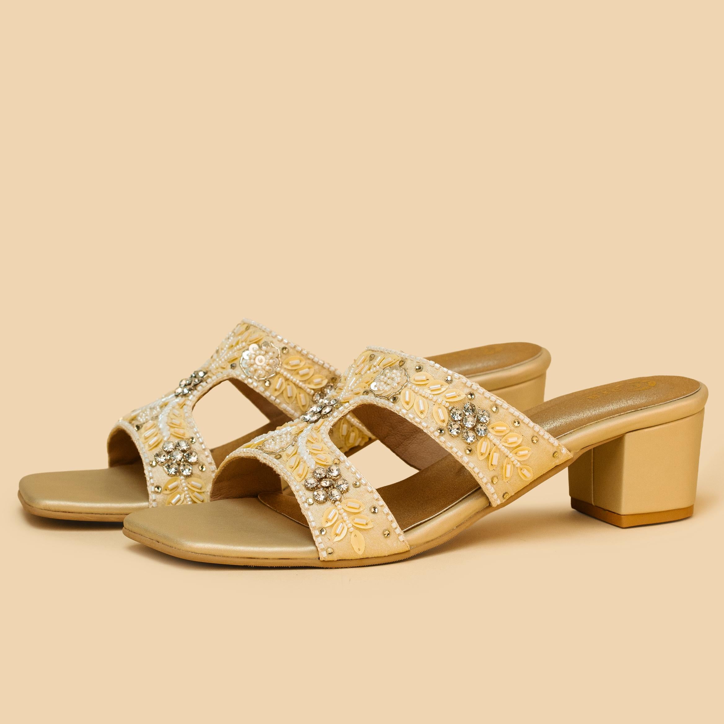 Beaded Fern Heels