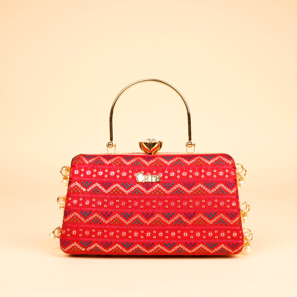 Scarlet Crown Clutch