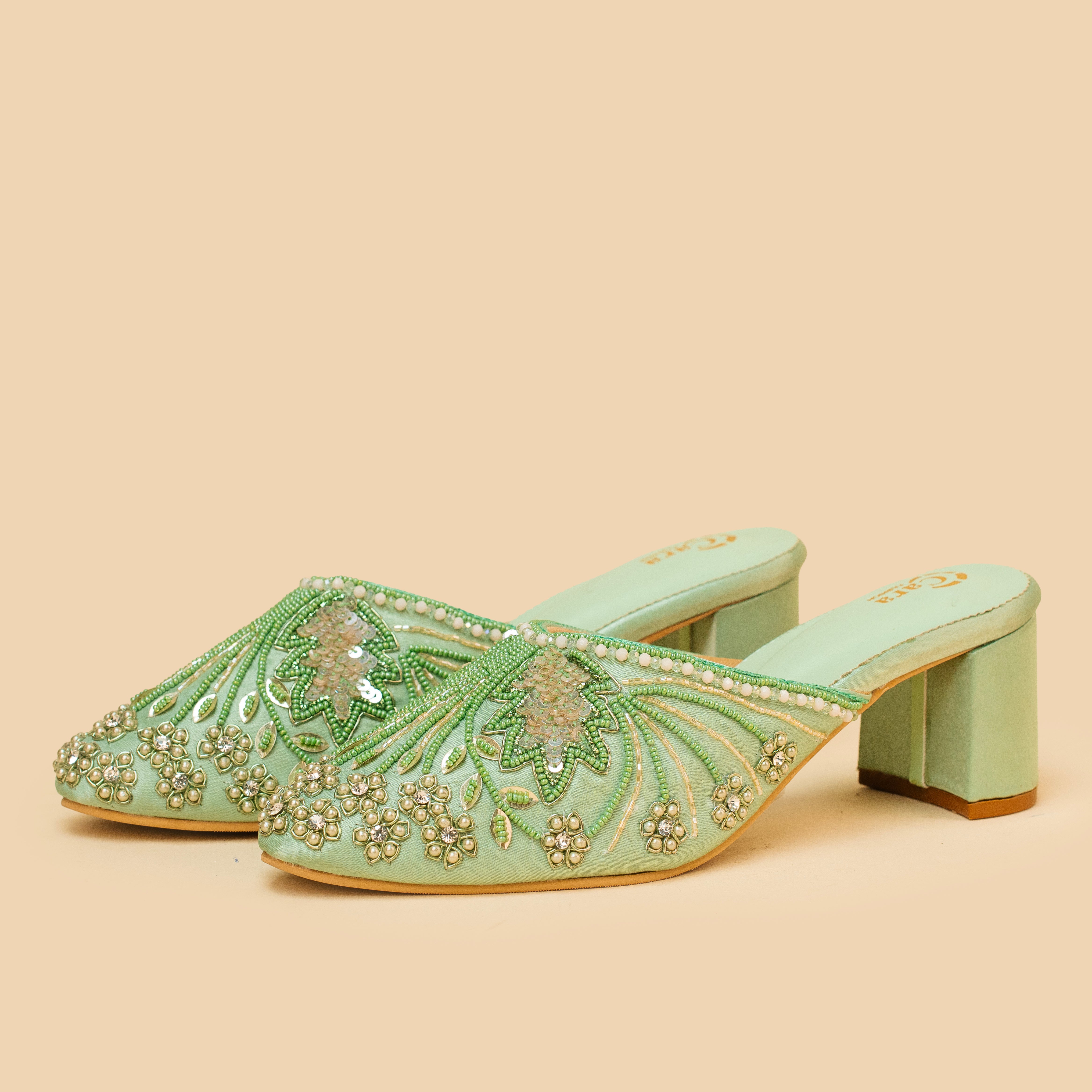 Festive Glide Beaded Heels