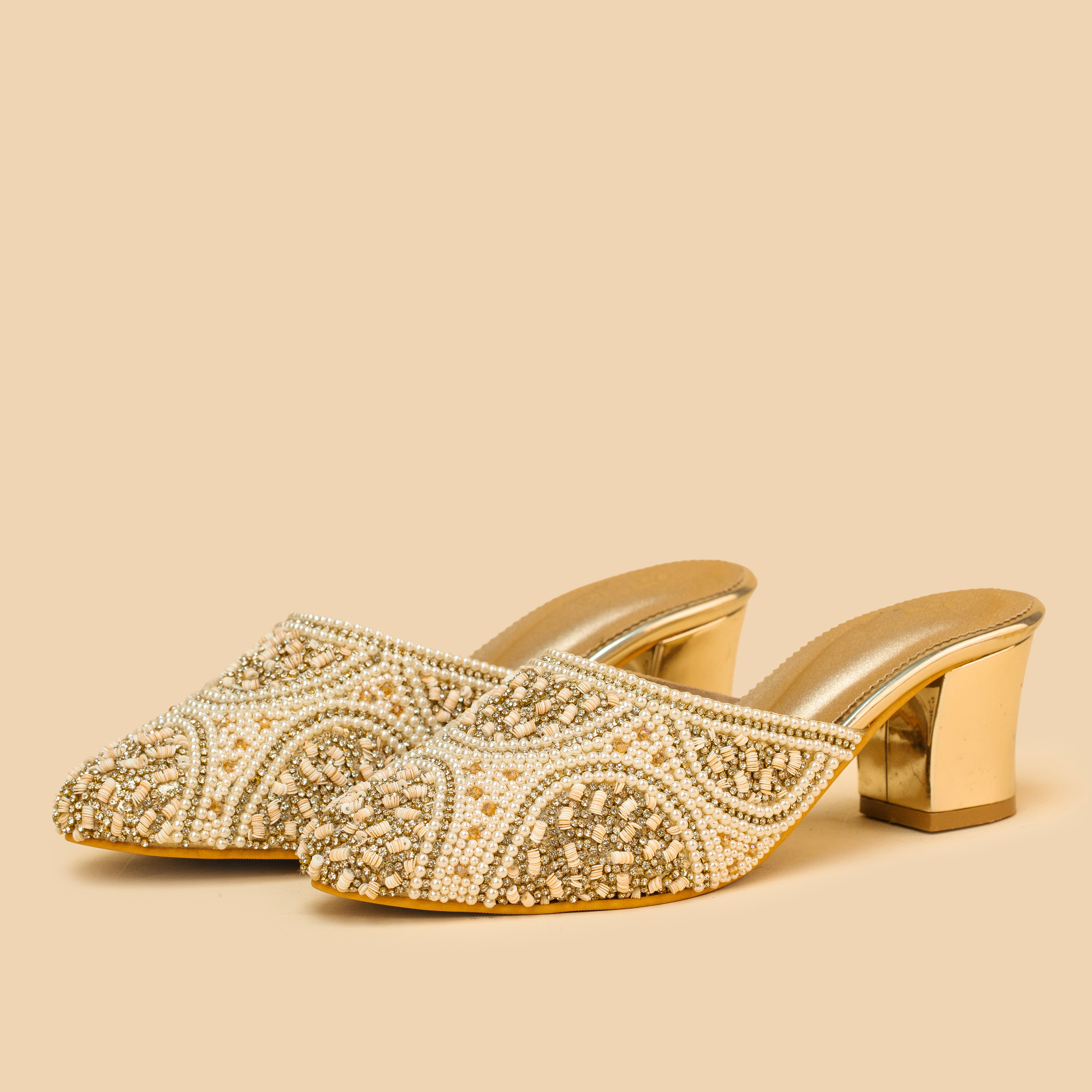 Moti Crest Shimmer Mules