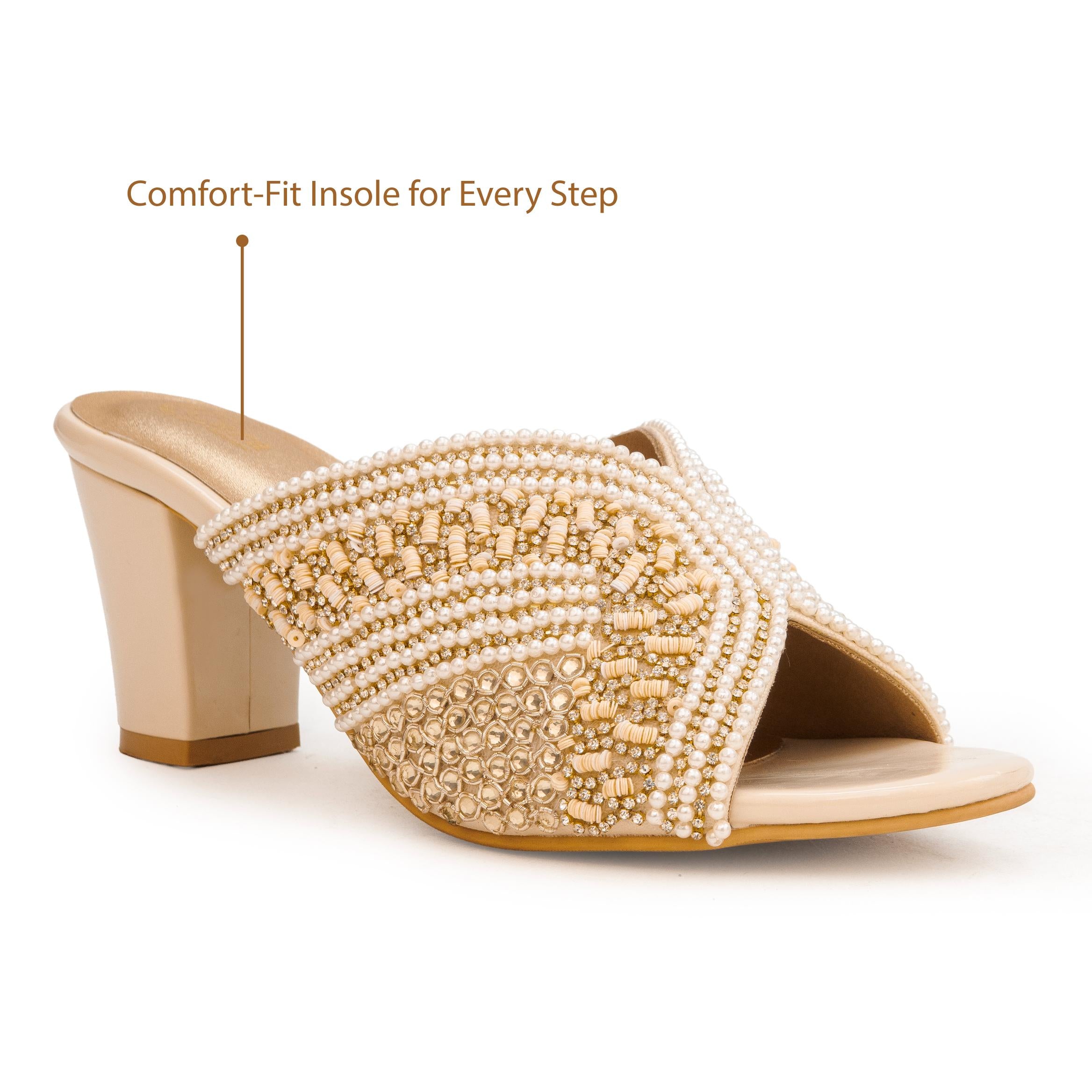 Golden Aura Pearl Heels