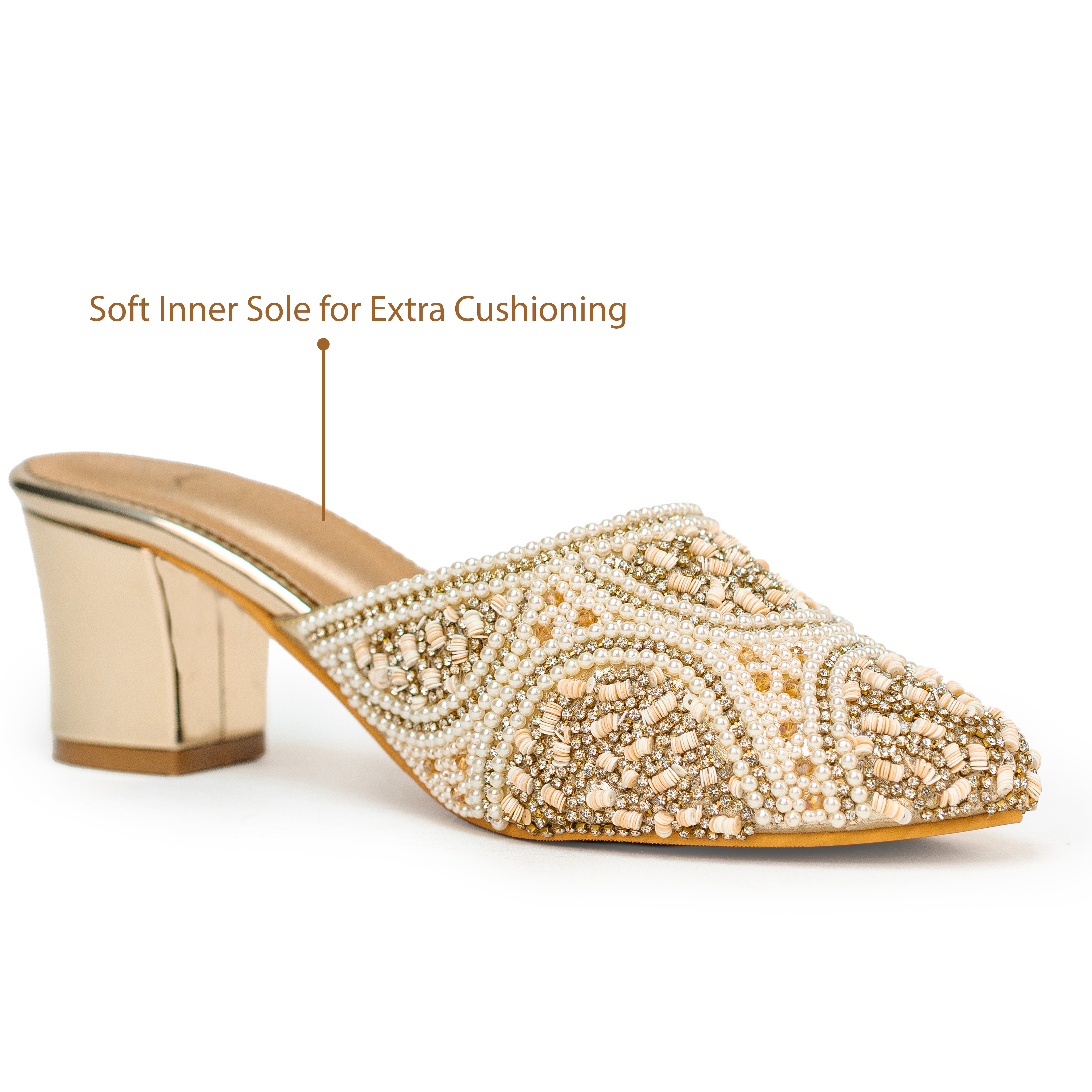 Moti Crest Shimmer Mules