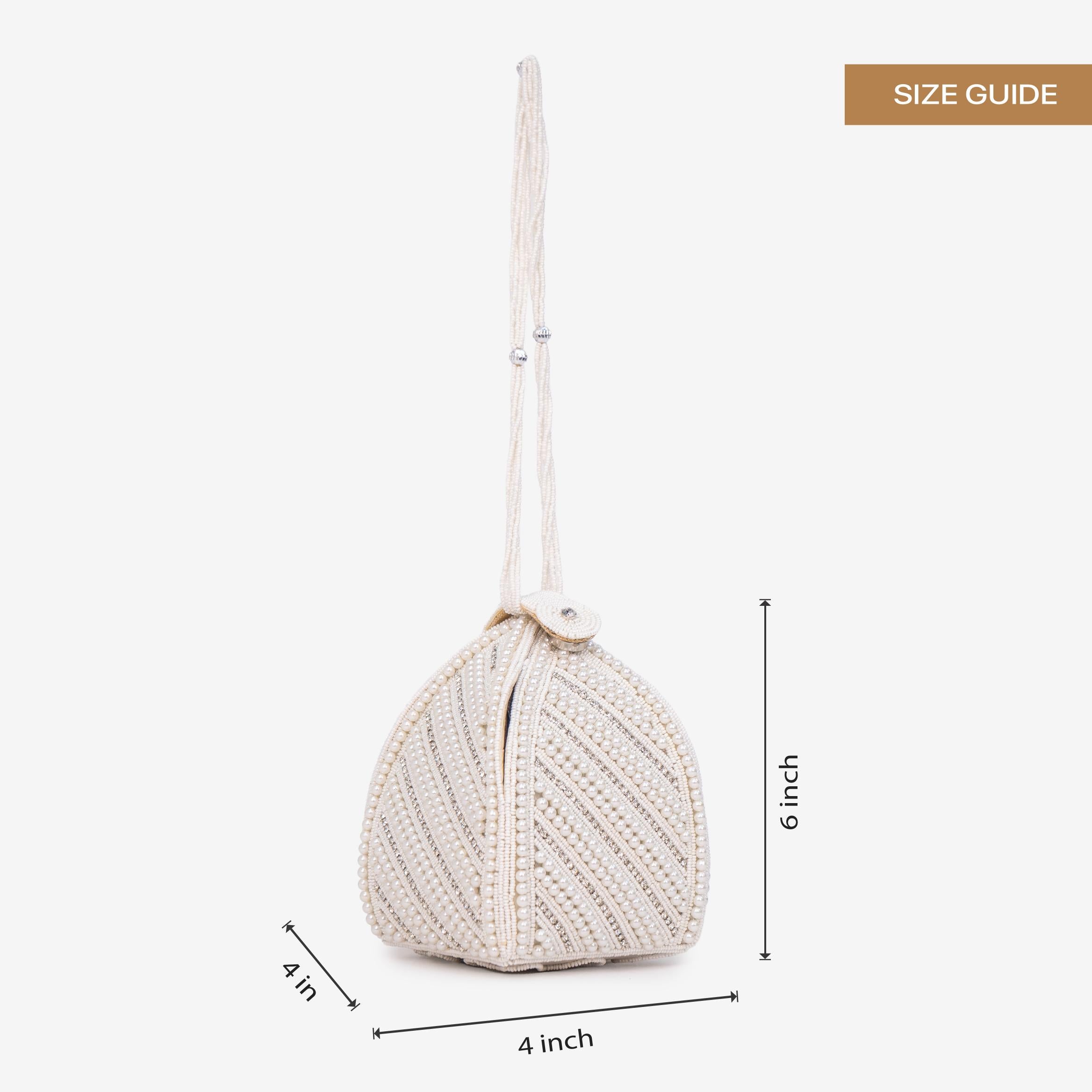 Linear Pearl Glam Potli