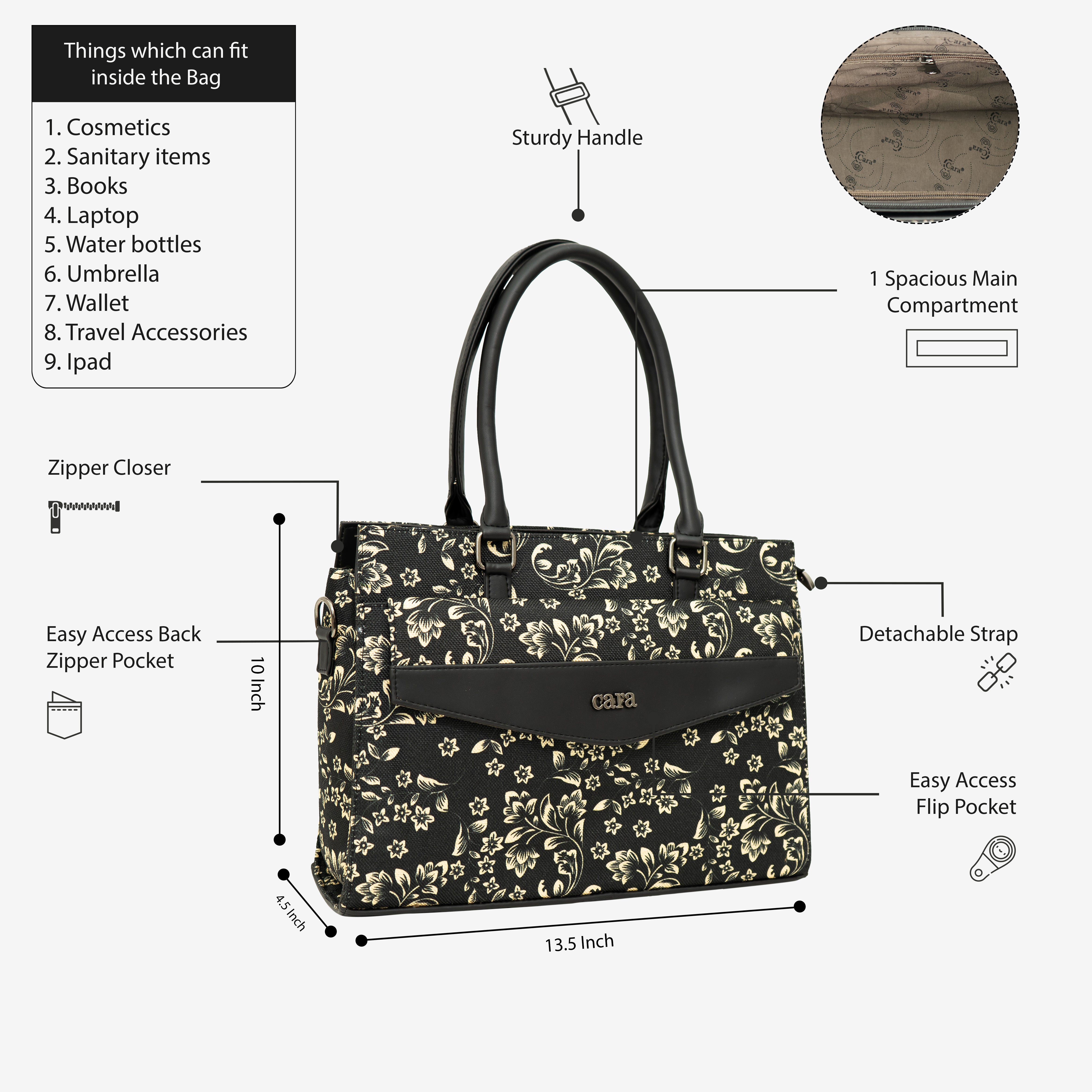 Black Flawless Crafted handbag I Cara