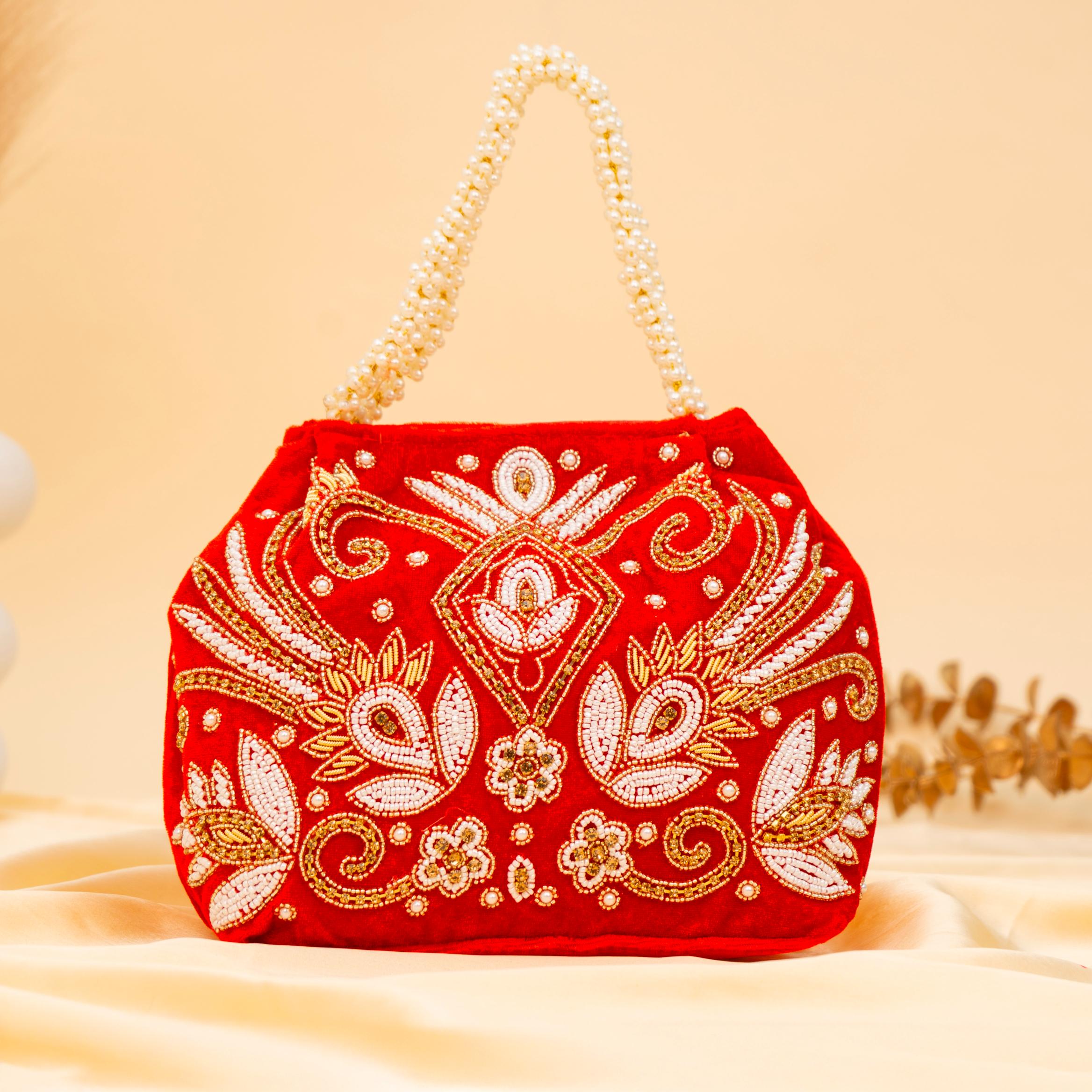 Celeste Velvet Thread Potli