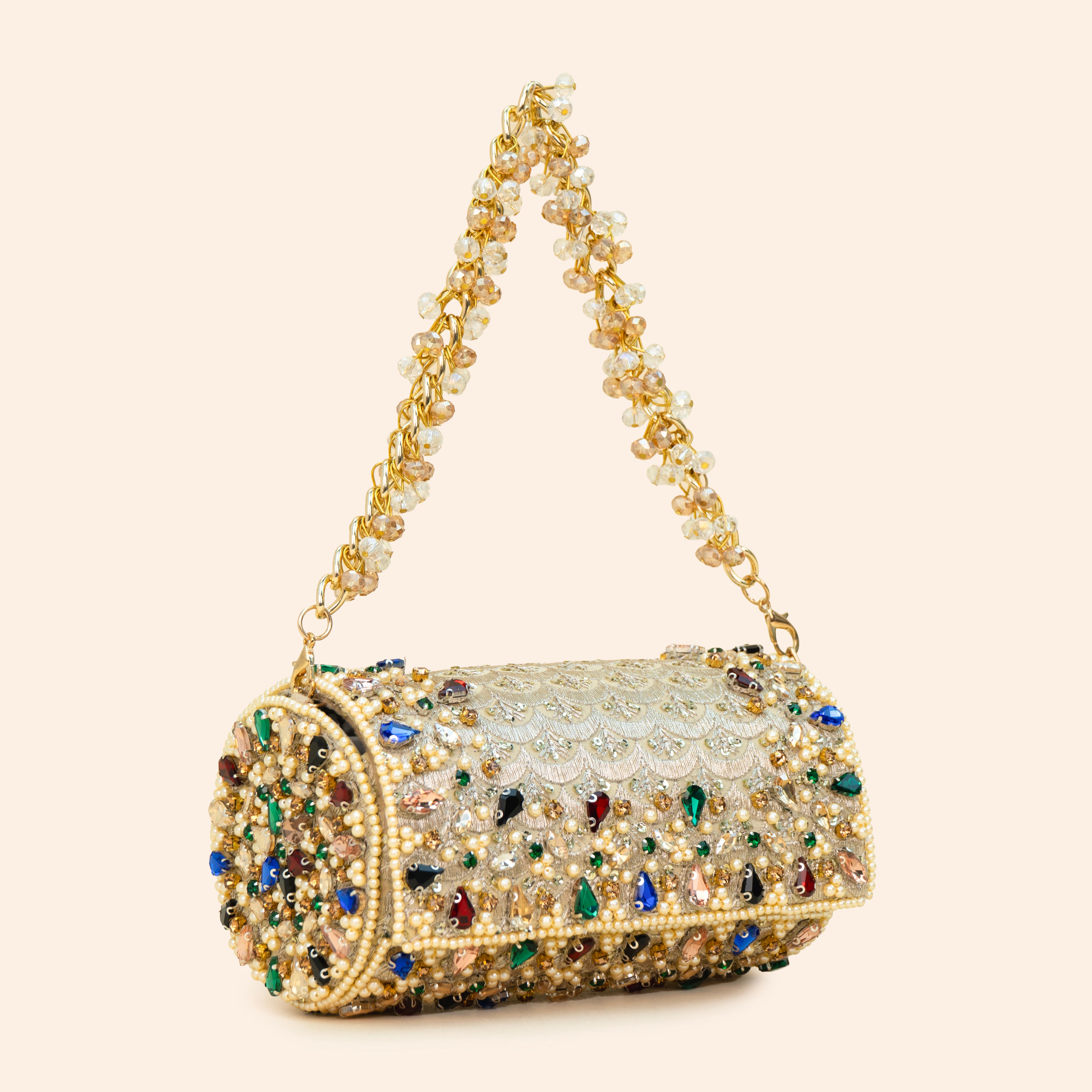 Heritage Beaded Barrel Purse