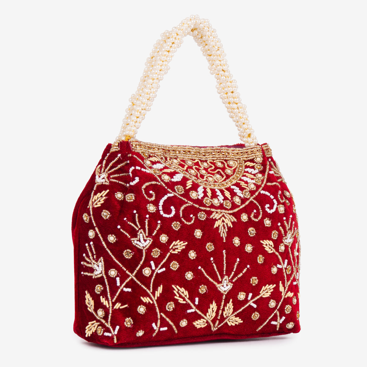 Bridal Pearlstone Velvet Potli