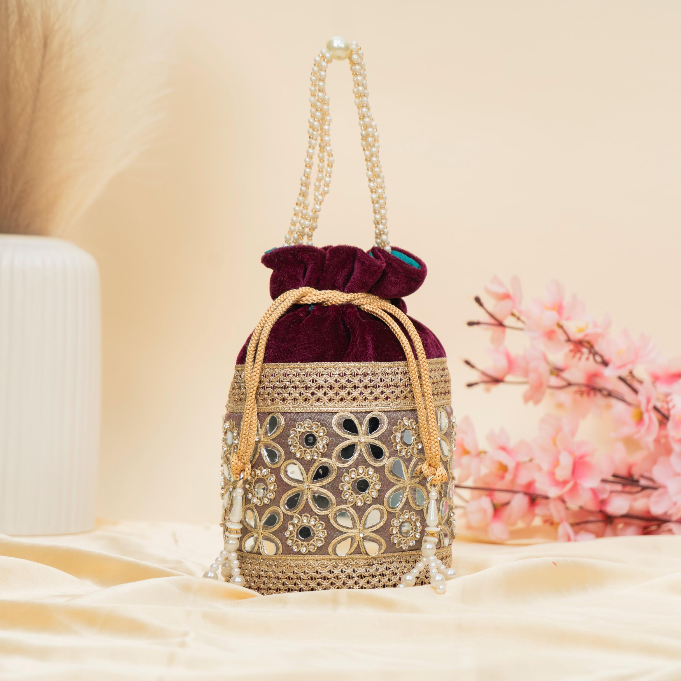 Grace Mirror Embellished Potli