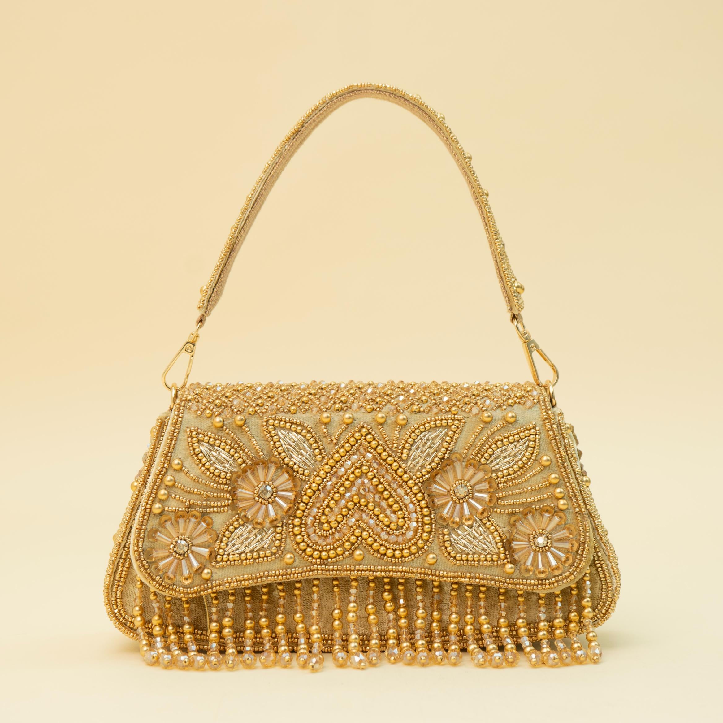 Intricate Beaded Party Shoulder Bag