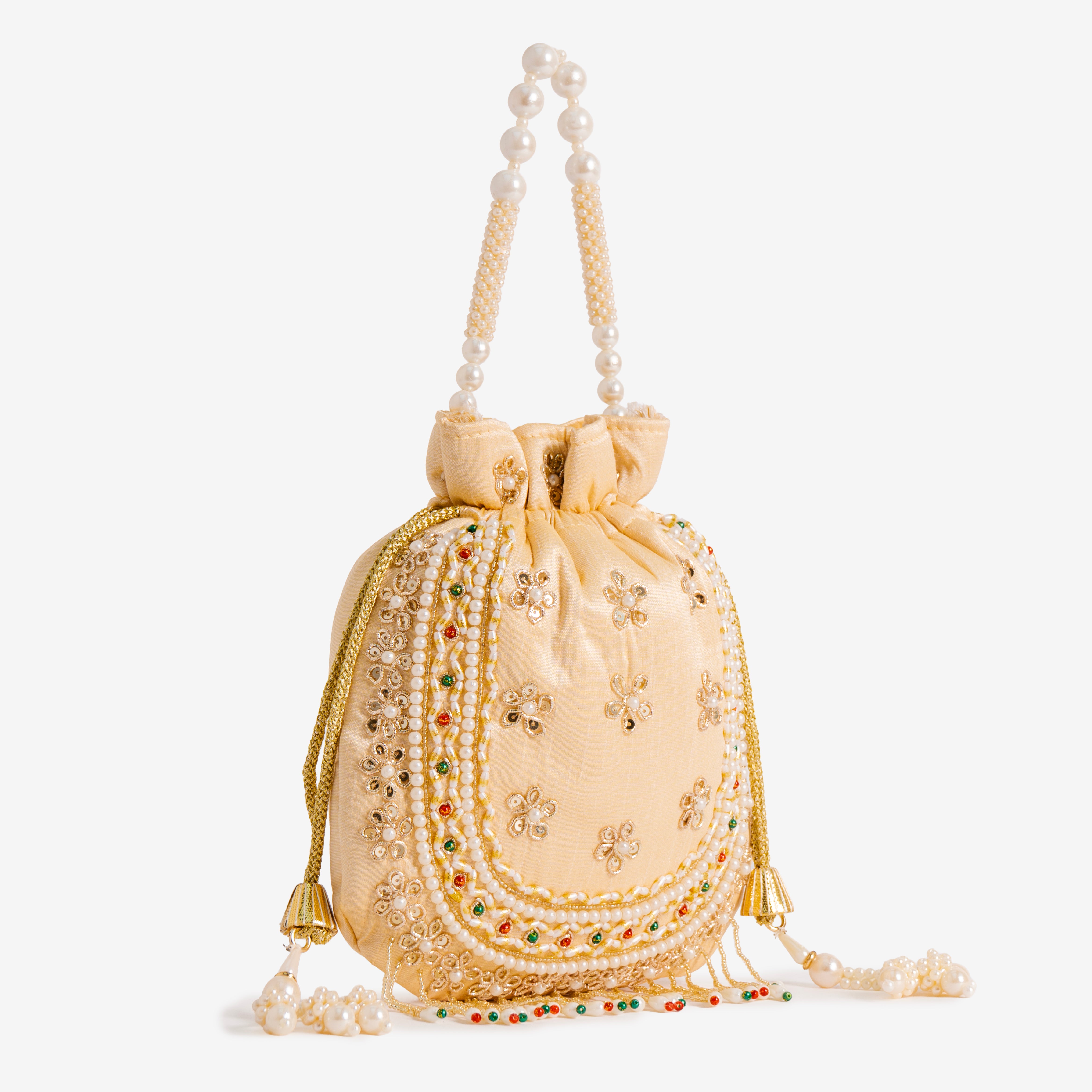 Blush Gold Braid Potli