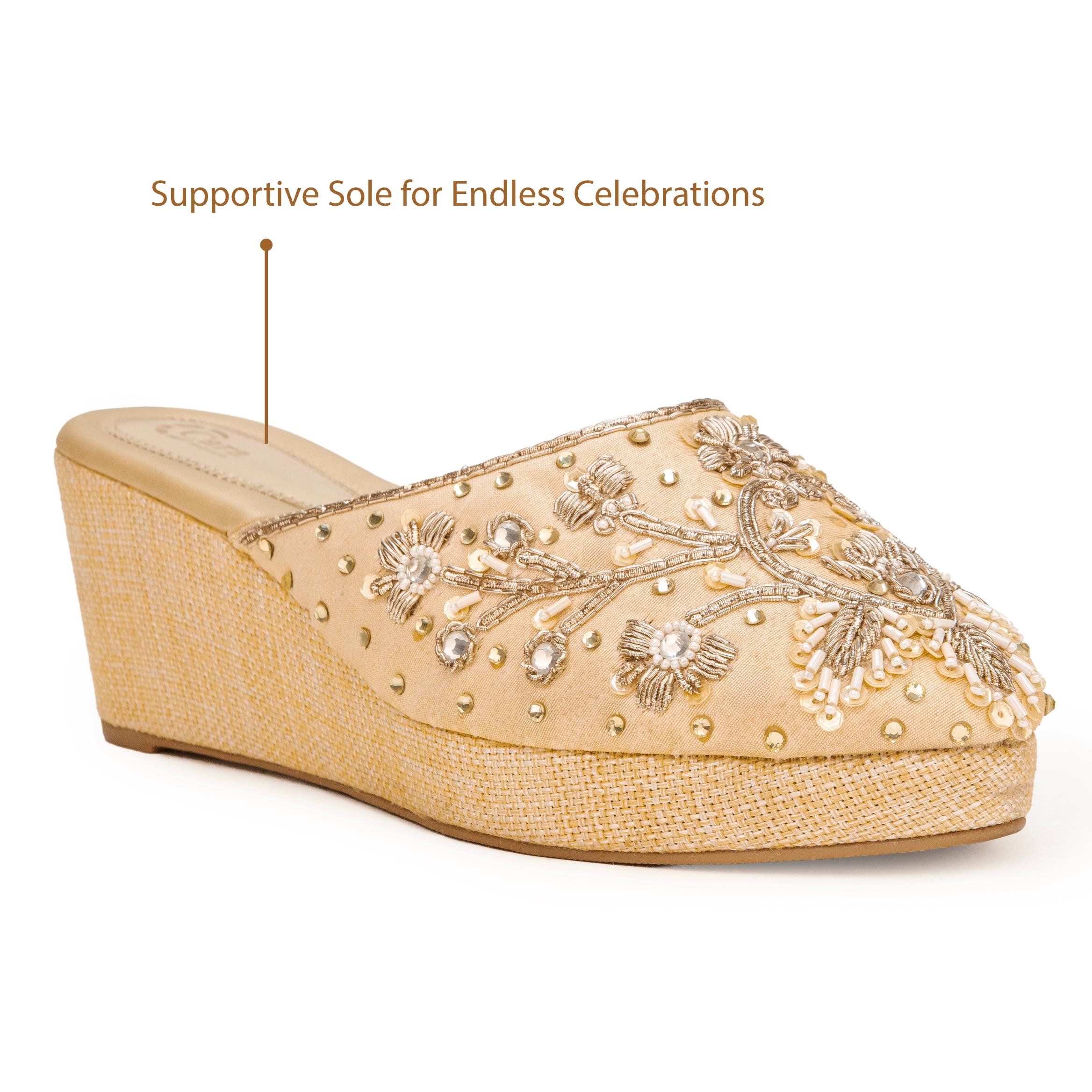 Sequin Glam Stone Wedges
