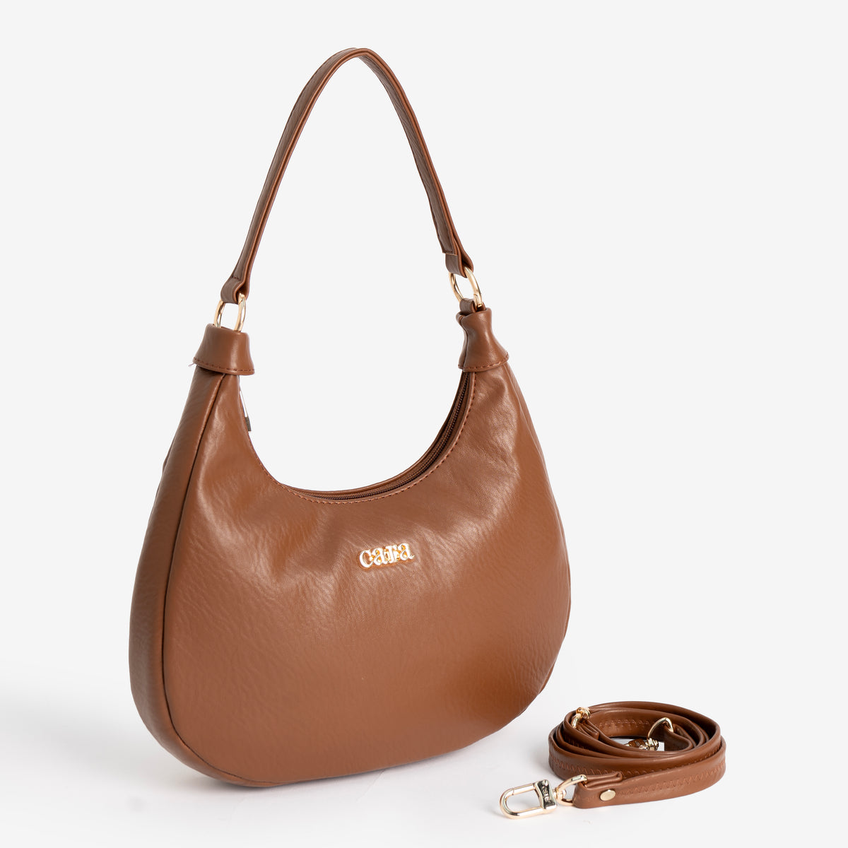 Classic Luxe Brown Hobo Bag