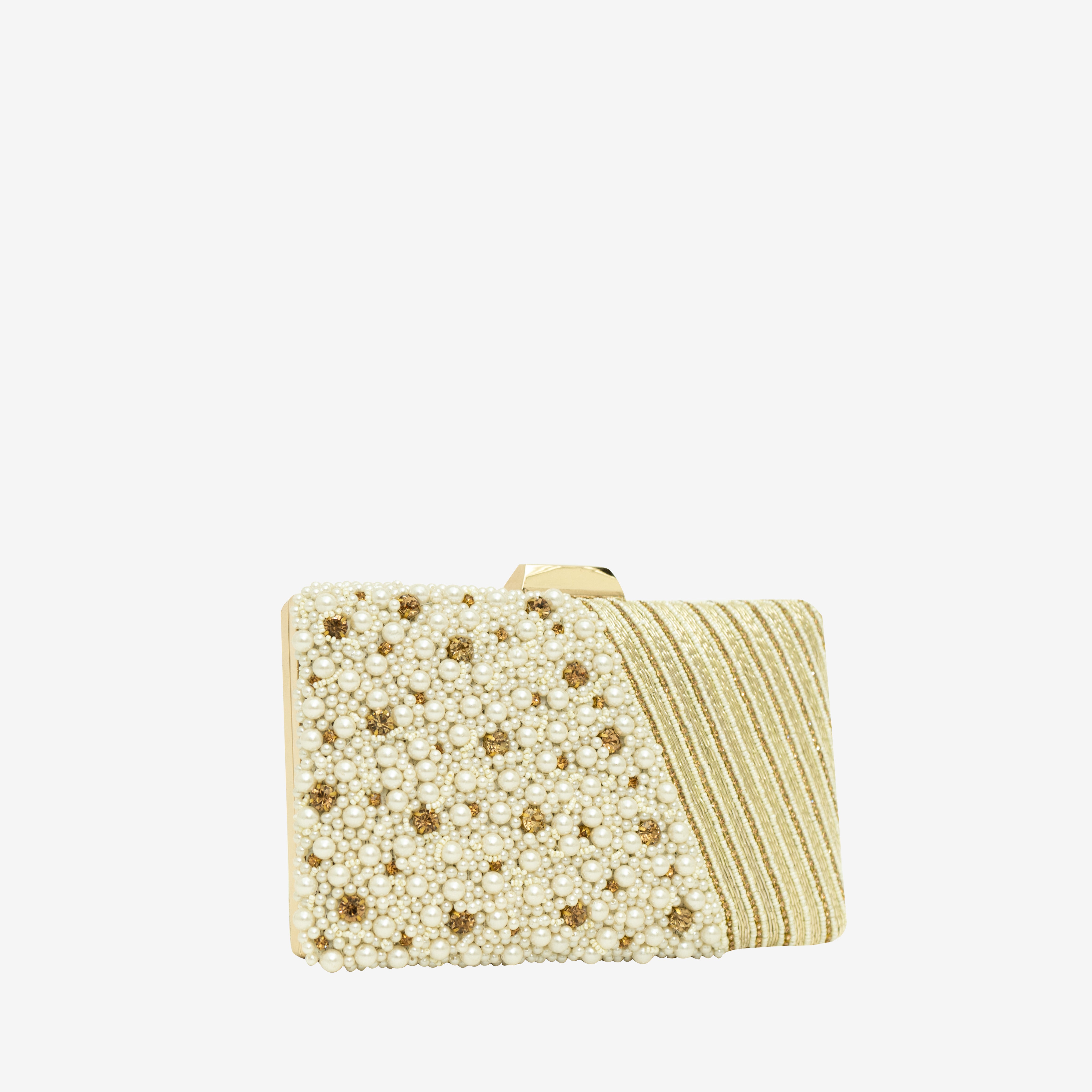 Pearls Luxe Embellished Clutch  | Cara