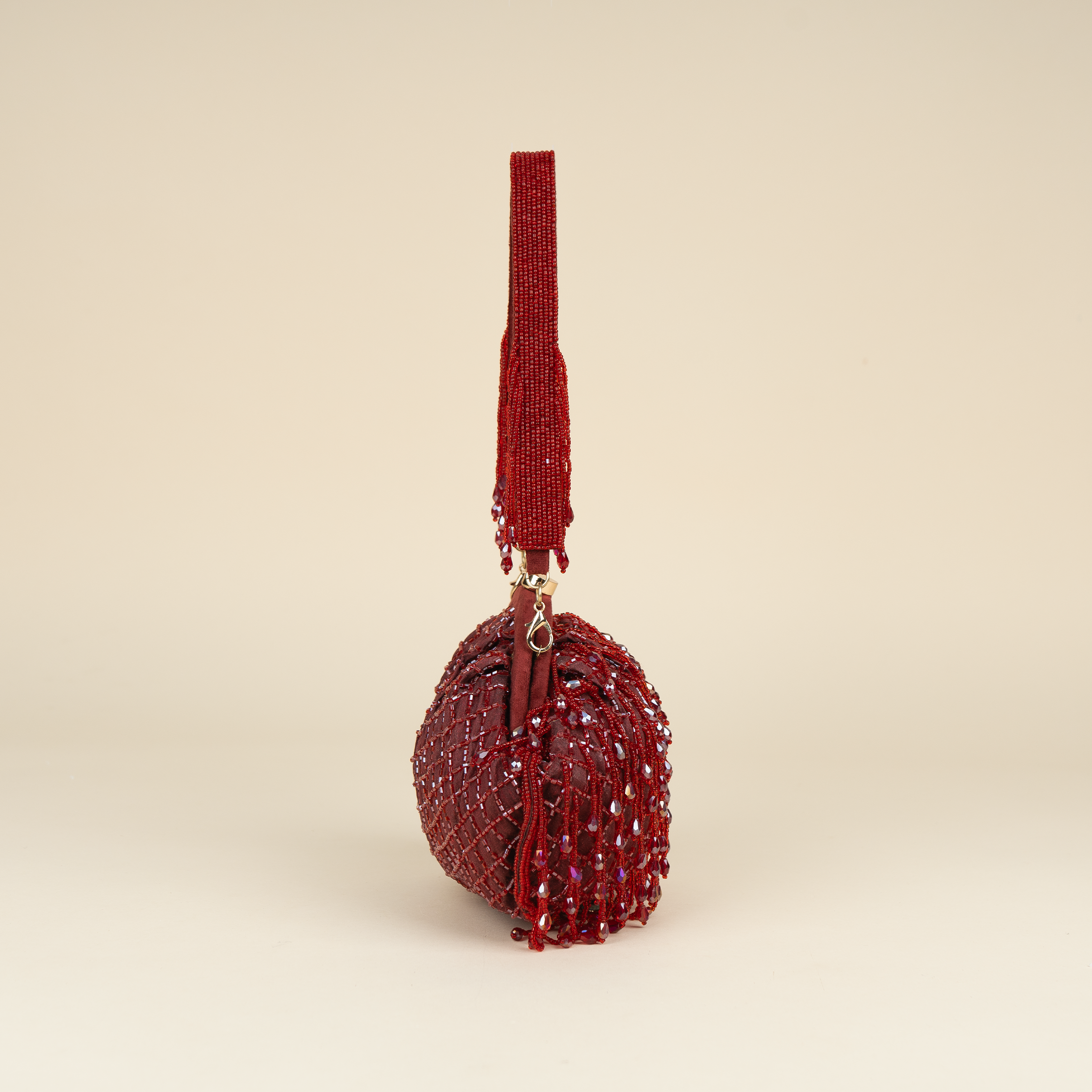 Opulent Pearl Satin Potli