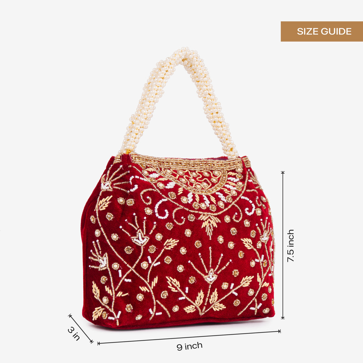 Bridal Pearlstone Velvet Potli