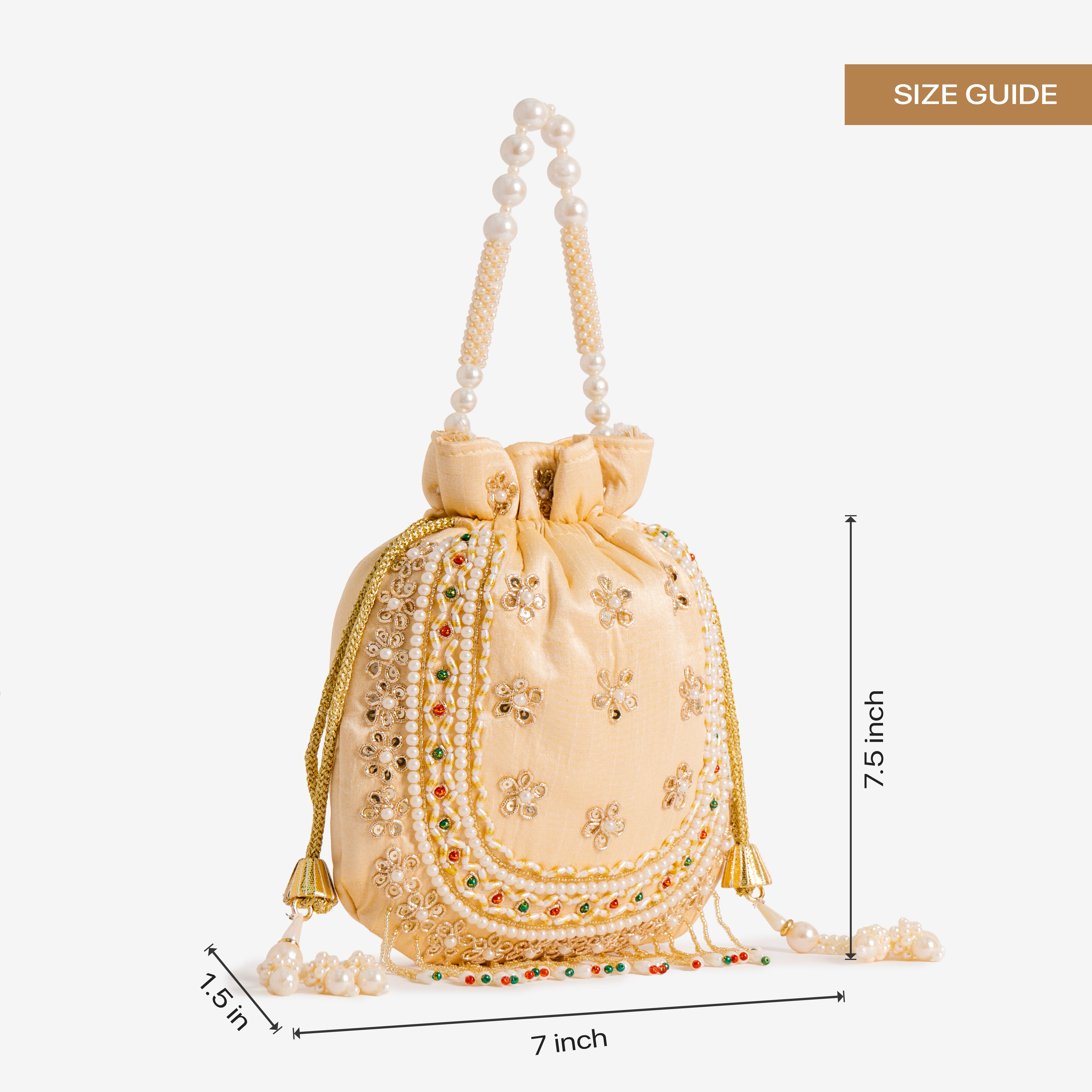 Blush Gold Braid Potli