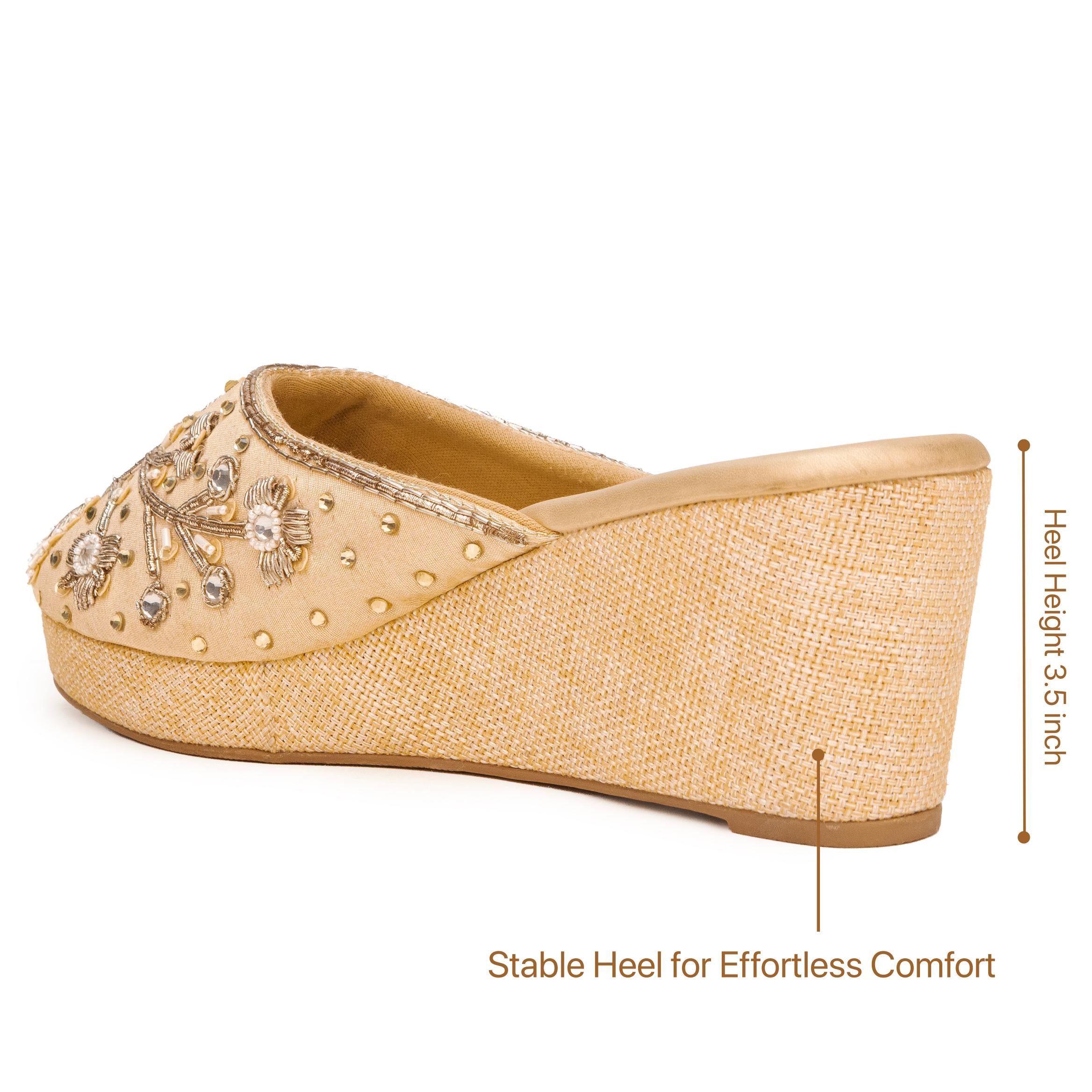 Sequin Glam Stone Wedges