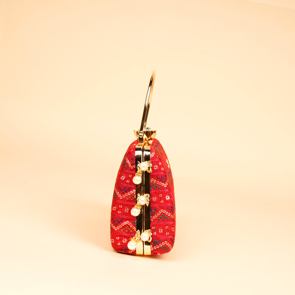 Scarlet Crown Clutch