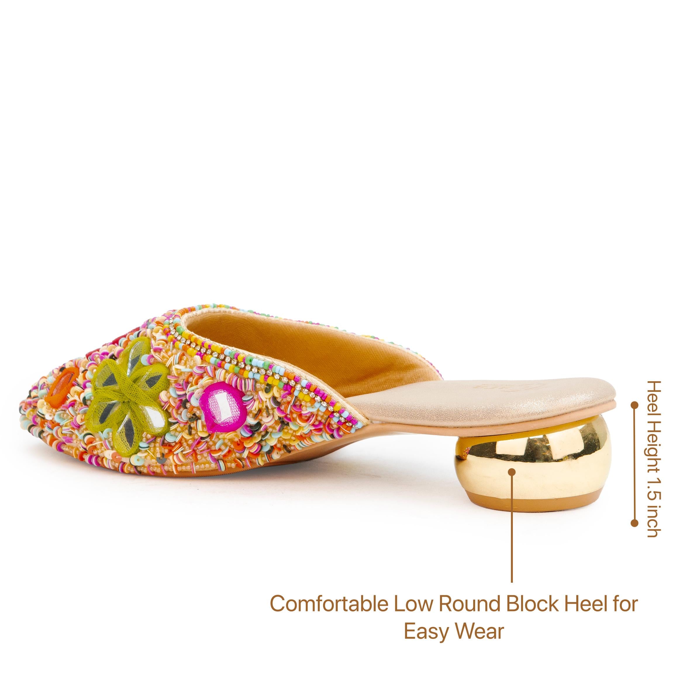 Mirror Phulkari Mules