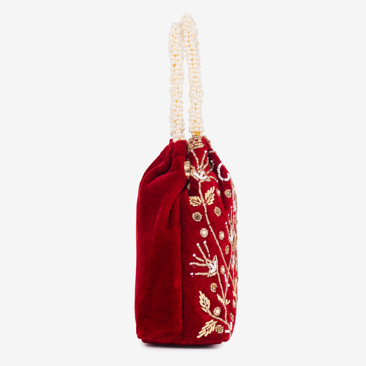 Bridal Pearlstone Velvet Potli